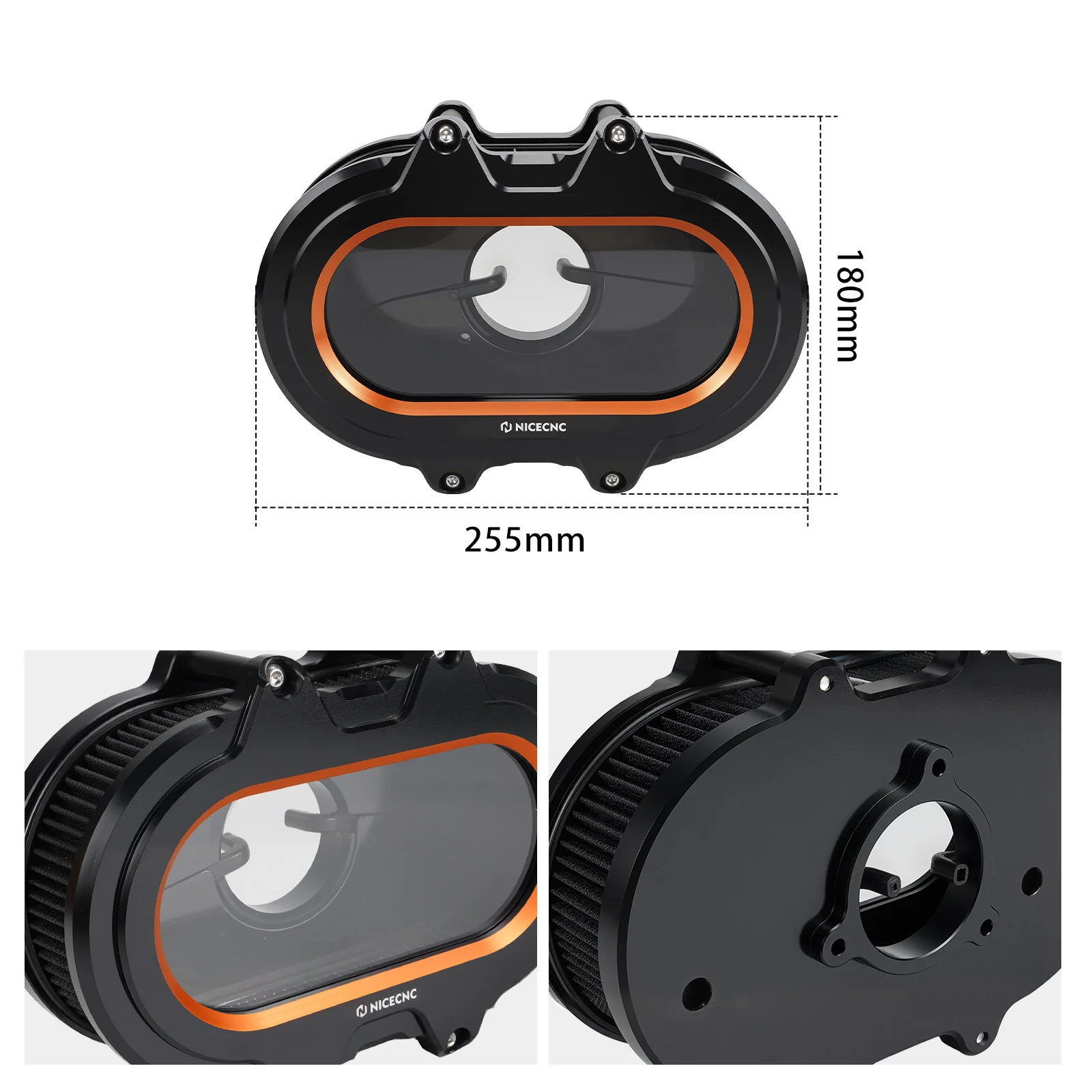 M8 Transparent Air Cleaner Intake Filter Kit For Harley Road King Electra Street Glide - Image 6