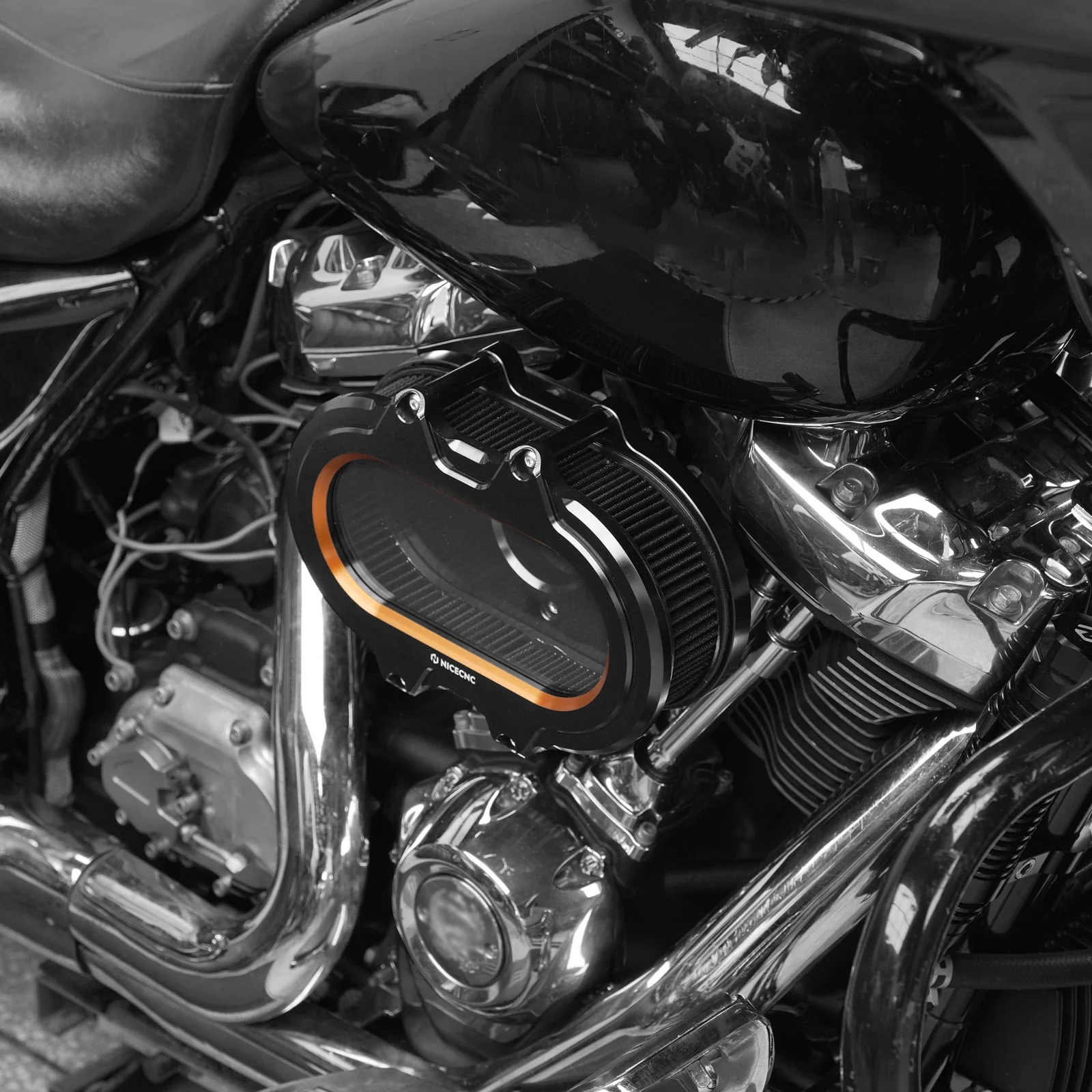 M8 Transparent Air Cleaner Intake Filter Kit For Harley Road King Electra Street Glide - Image 8