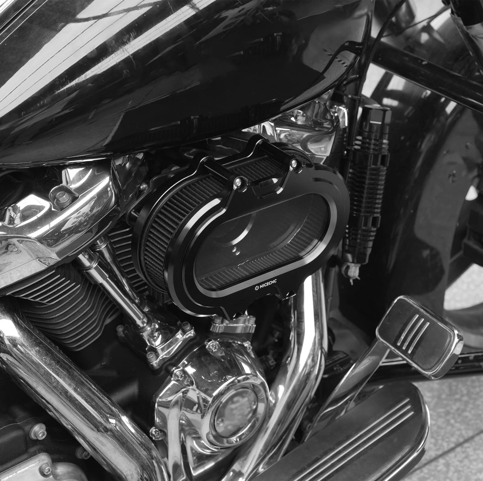M8 Transparent Air Cleaner Intake Filter Kit For Harley Road King Electra Street Glide - Image 3