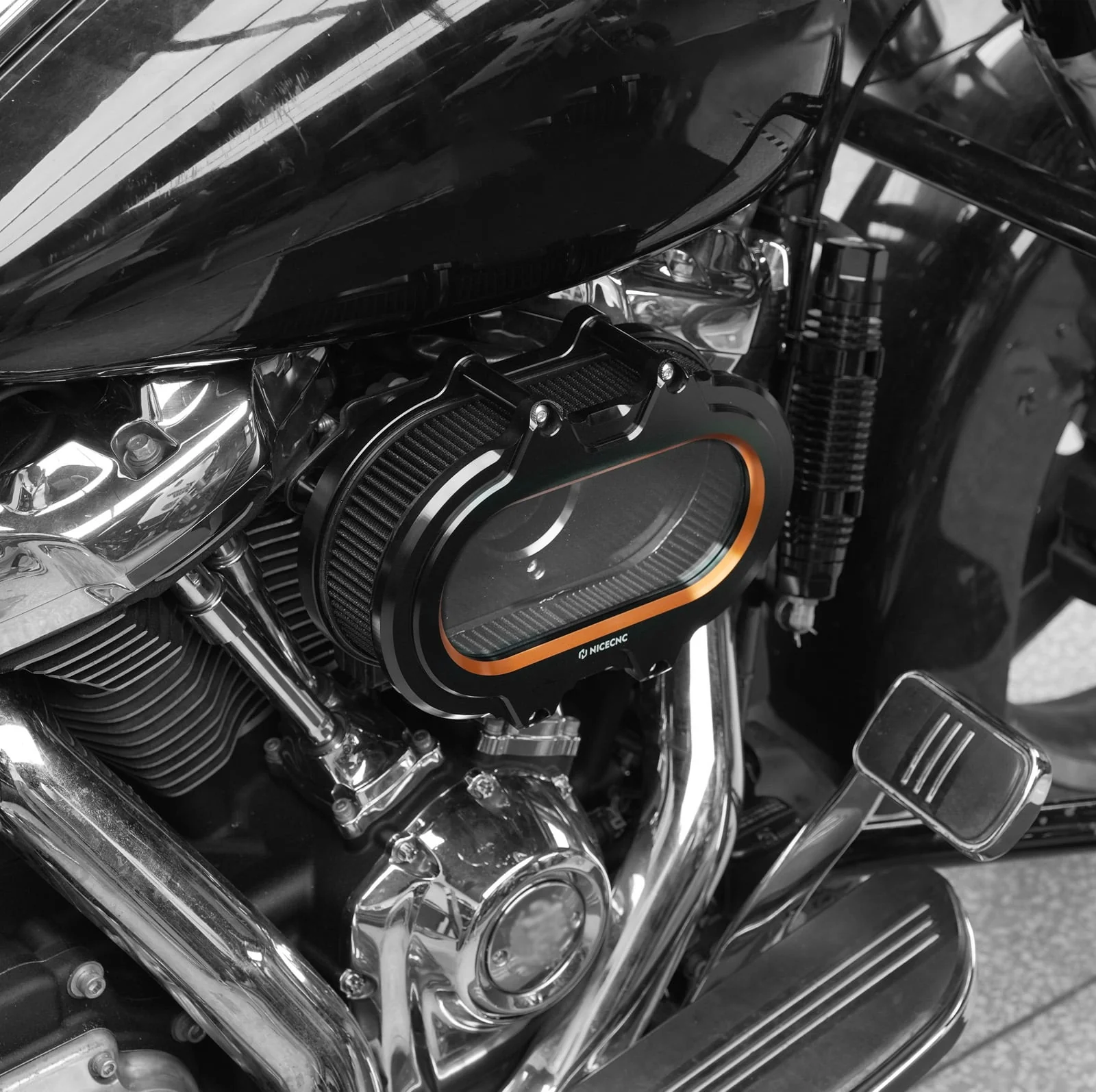 M8 Transparent Air Cleaner Intake Filter Kit For Harley Road King Electra Street Glide - Image 2
