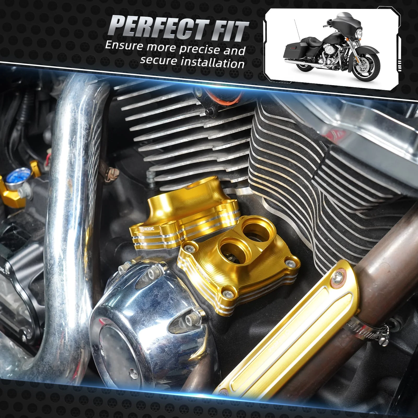 Tappet Housings Pushrod Tube Covers For Harley Road King Electra Street Glide - Image 26
