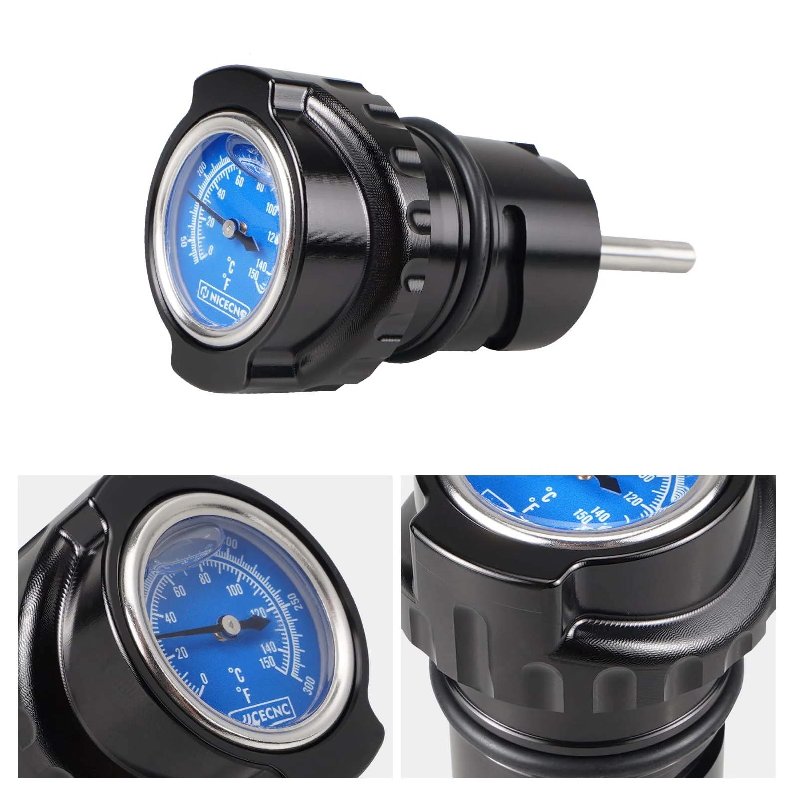 Oil Dipstick Filler Plug w/Thermometer Gauge For Harley Sportster 1200 48 72 XL Iron 883 - Image 6
