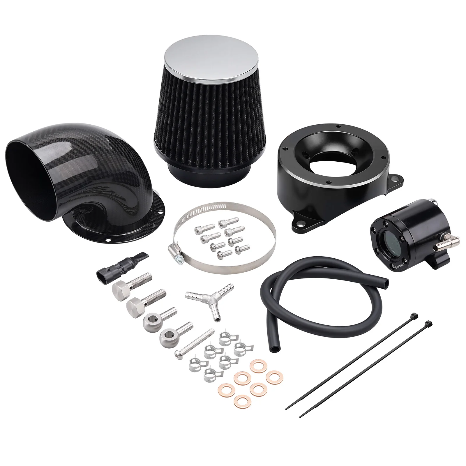 High-Flow Air Cleaner w/External Breather Kit For Harley Twin Cam Engine 2001-2016 - Image 13