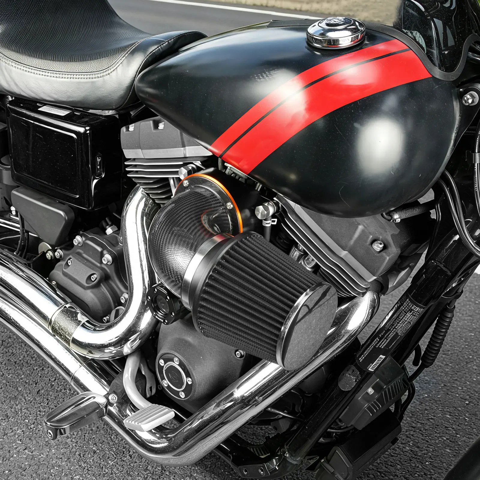 High-Flow Air Cleaner w/External Breather Kit For Harley Twin Cam Engine 2001-2016 - Image 4