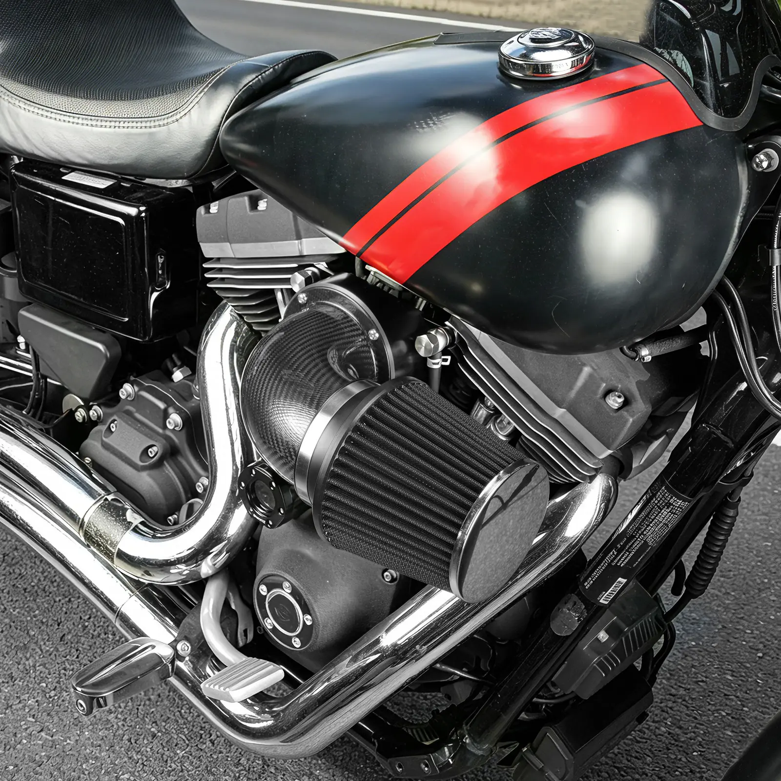 High-Flow Air Cleaner w/External Breather Kit For Harley Twin Cam Engine 2001-2016 - Image 5