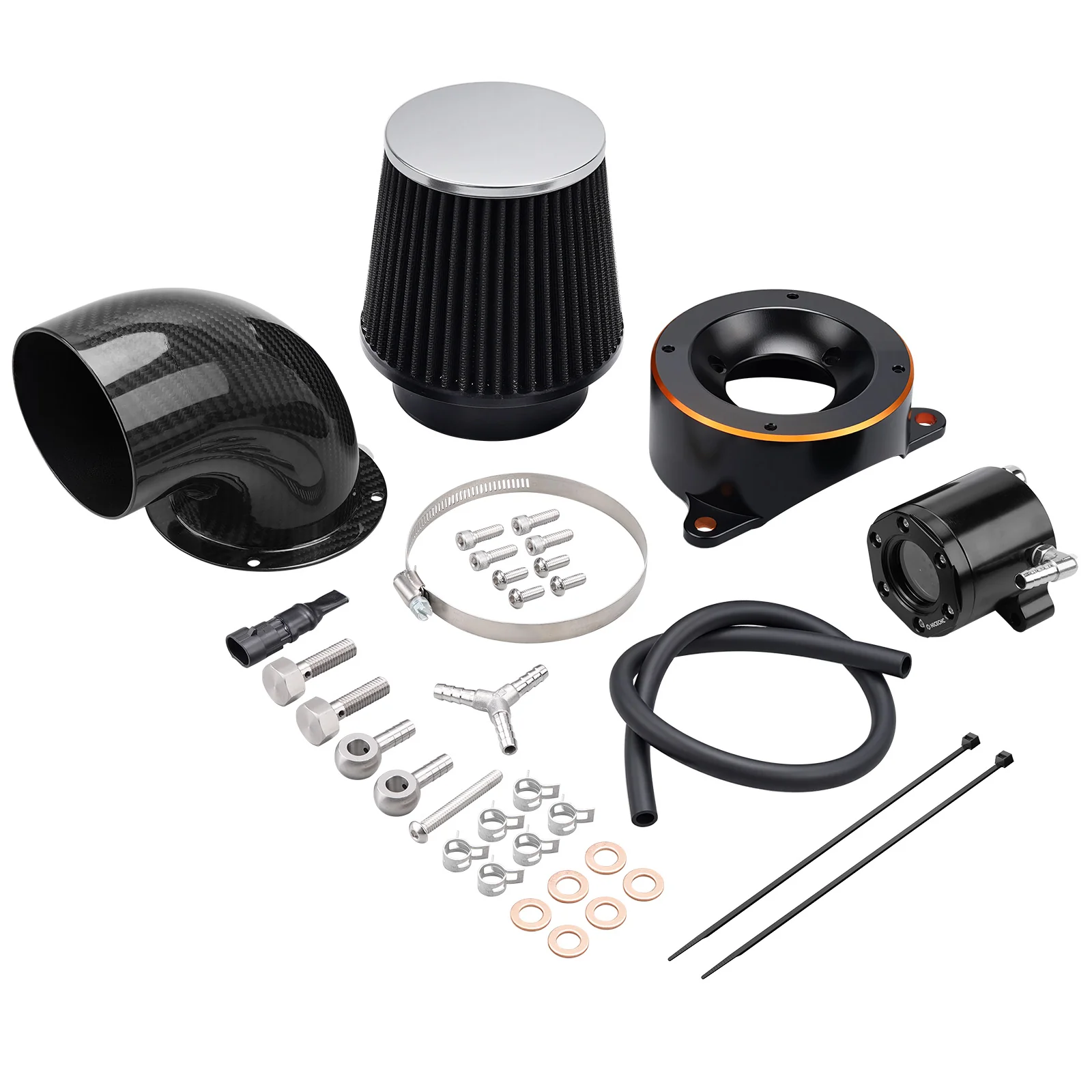 High-Flow Air Cleaner w/External Breather Kit For Harley Twin Cam Engine 2001-2016 - Image 6