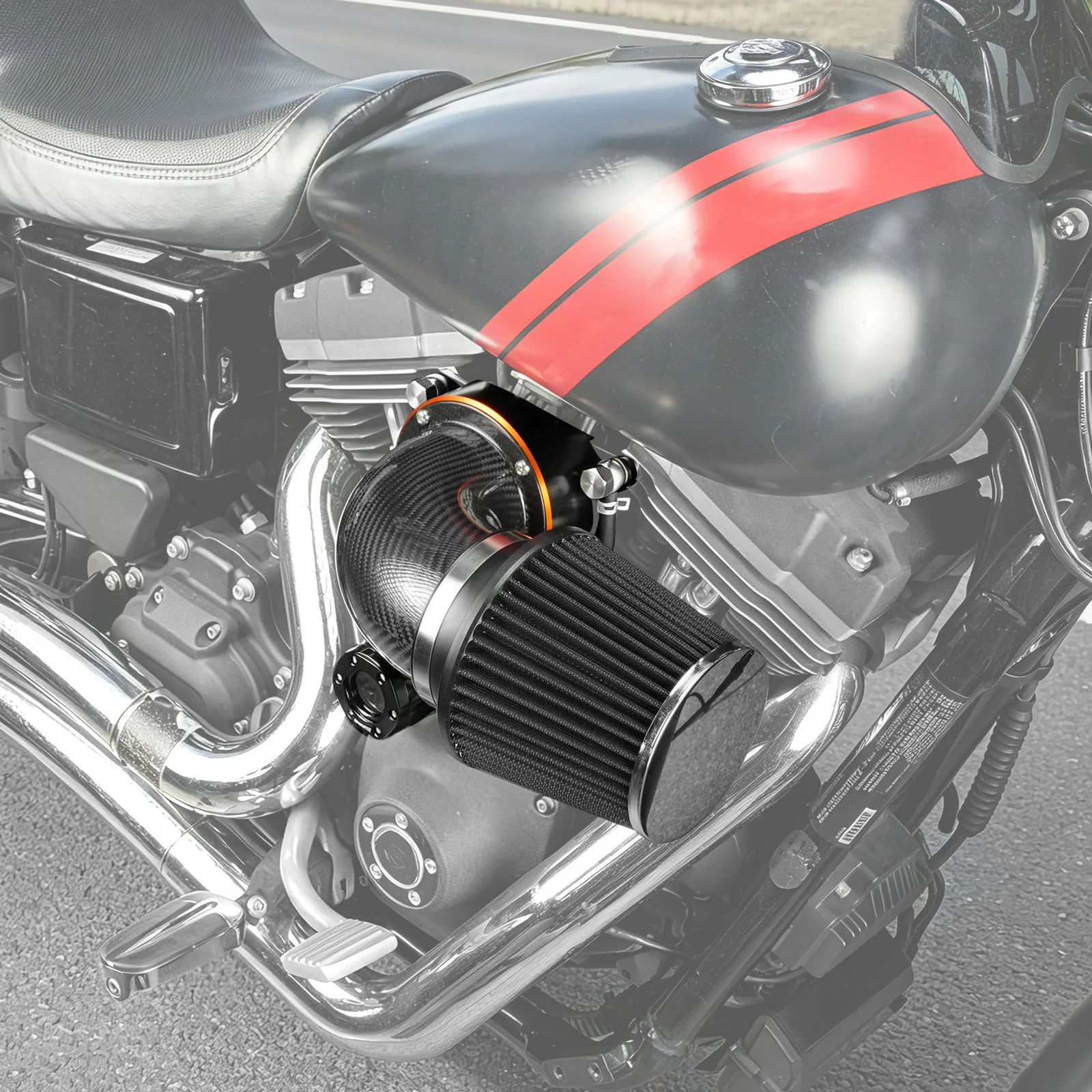 High-Flow Air Cleaner w/External Breather Kit For Harley Twin Cam Engine 2001-2016 - Image 7