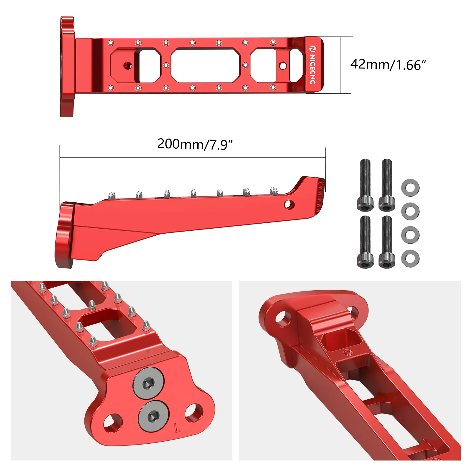 ATV Rider Foot Pegs Rest Pedals Kit For Honda TRX 450 R / ER 2006-2014 - Image 5