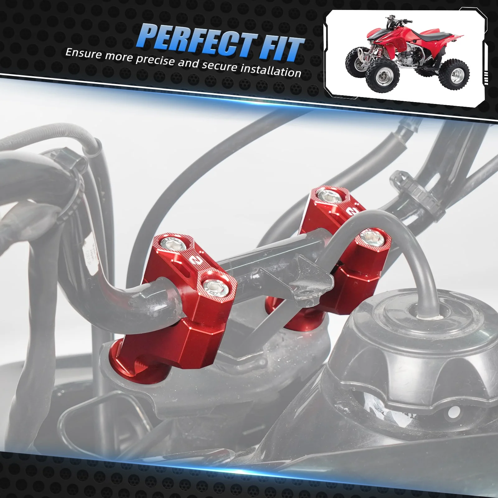 ATV Handlebar Risers Holder Clamps For Honda TRX 450R / ER 400X 250X 90X - Image 10