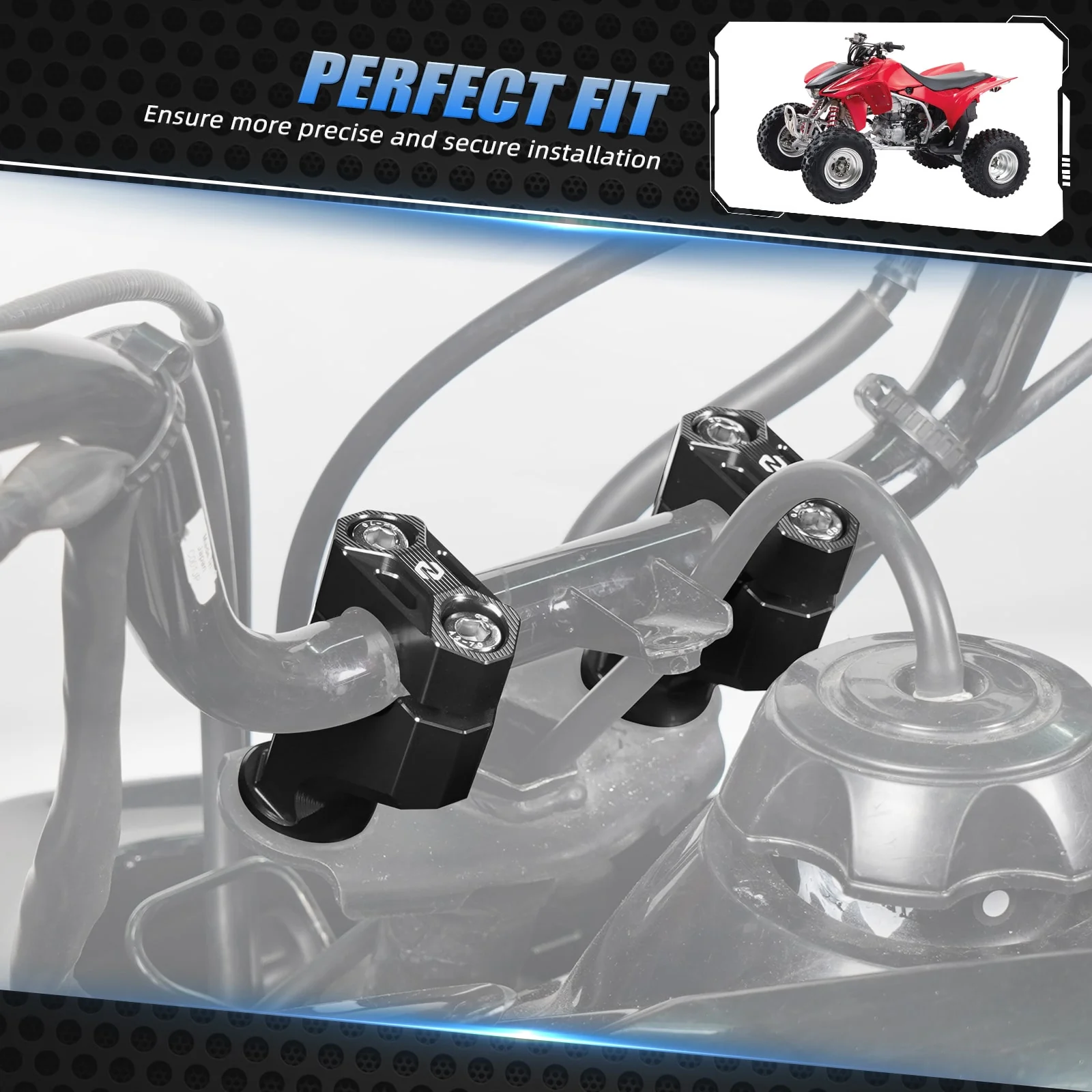 ATV Handlebar Risers Holder Clamps For Honda TRX 450R / ER 400X 250X 90X - Image 17