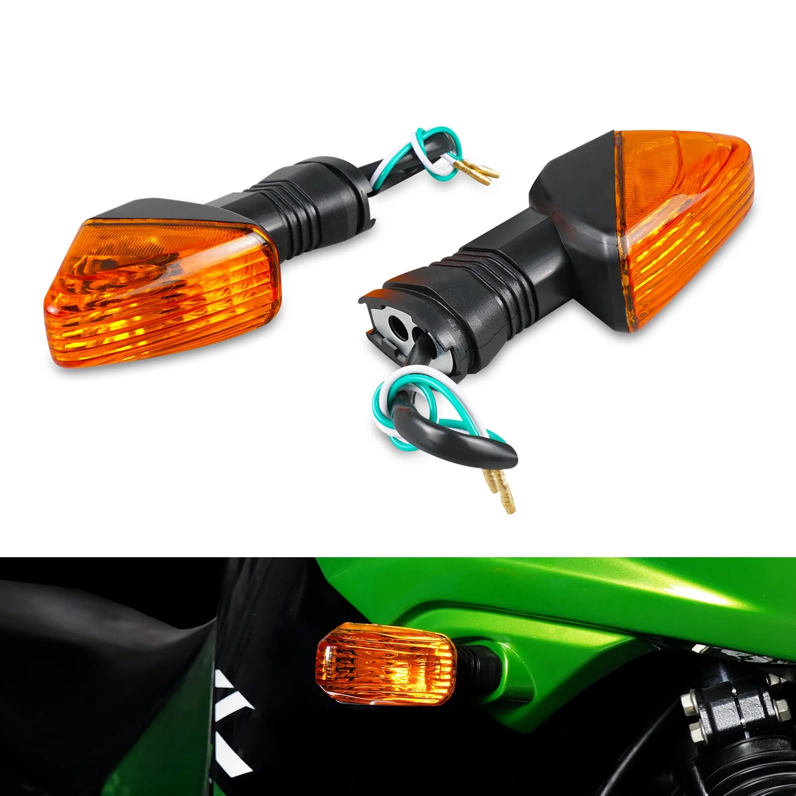 Front Rear LED Turn Signal Indicator Light Lamp For Kawasaki KLR650 NINJA ZX-6R - Image 11