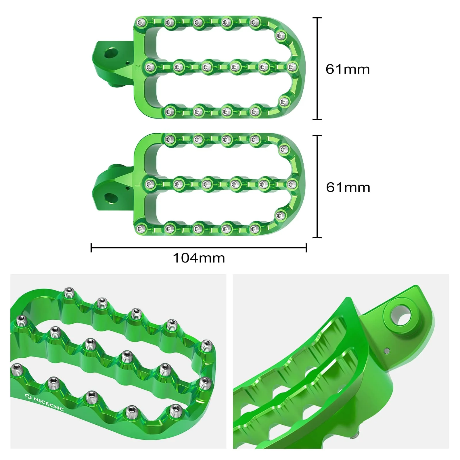 Enlargerd Wide Fat Footpegs Foot Pedals Rests For Kawasaki KLR650 1987-2024 - Image 10