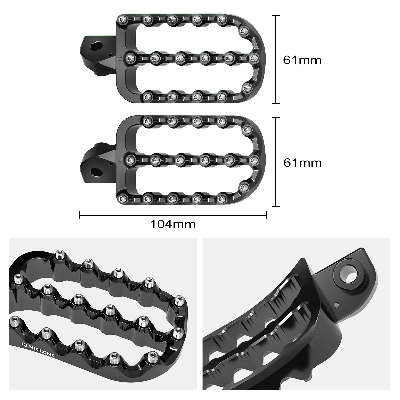 Enlargerd Wide Fat Footpegs Foot Pedals Rests For Kawasaki KLR650 1987-2024 - Image 12