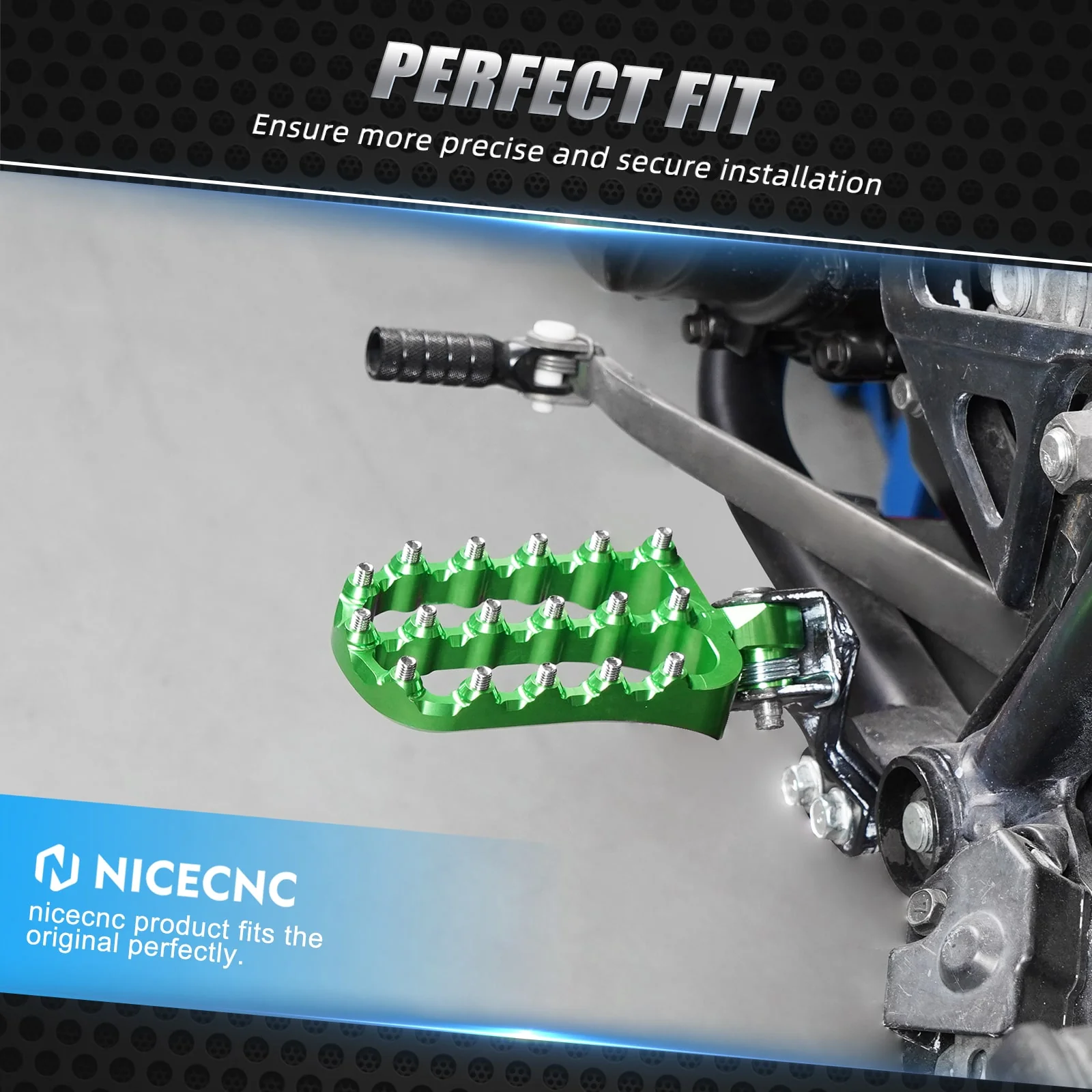 Enlargerd Wide Fat Footpegs Foot Pedals Rests For Kawasaki KLR650 1987-2024 - Image 9