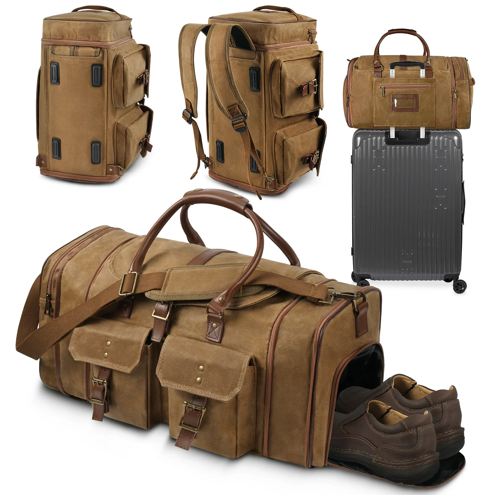 Large Zipper Duffle Bag Waterproof Travel Luggage Bag Crossbody For Women Men - Image 15