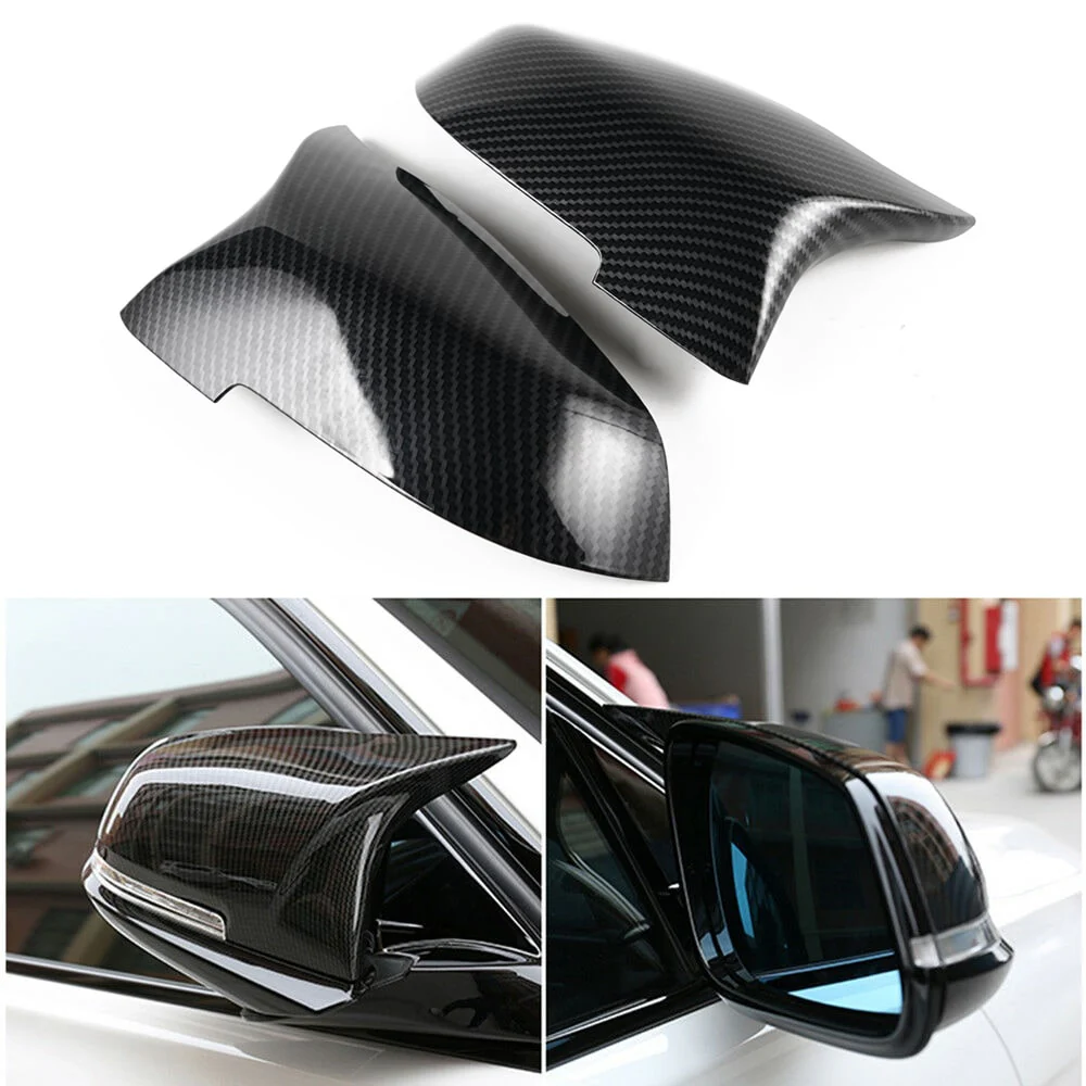 M-Style Carbon Fibre Look Mirror Caps Fit For BMW 5 Series F10 LCI - Image 10