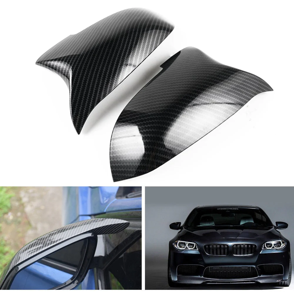 M-Style Carbon Fibre Look Mirror Caps Fit For BMW 5 Series F10 LCI - Image 9