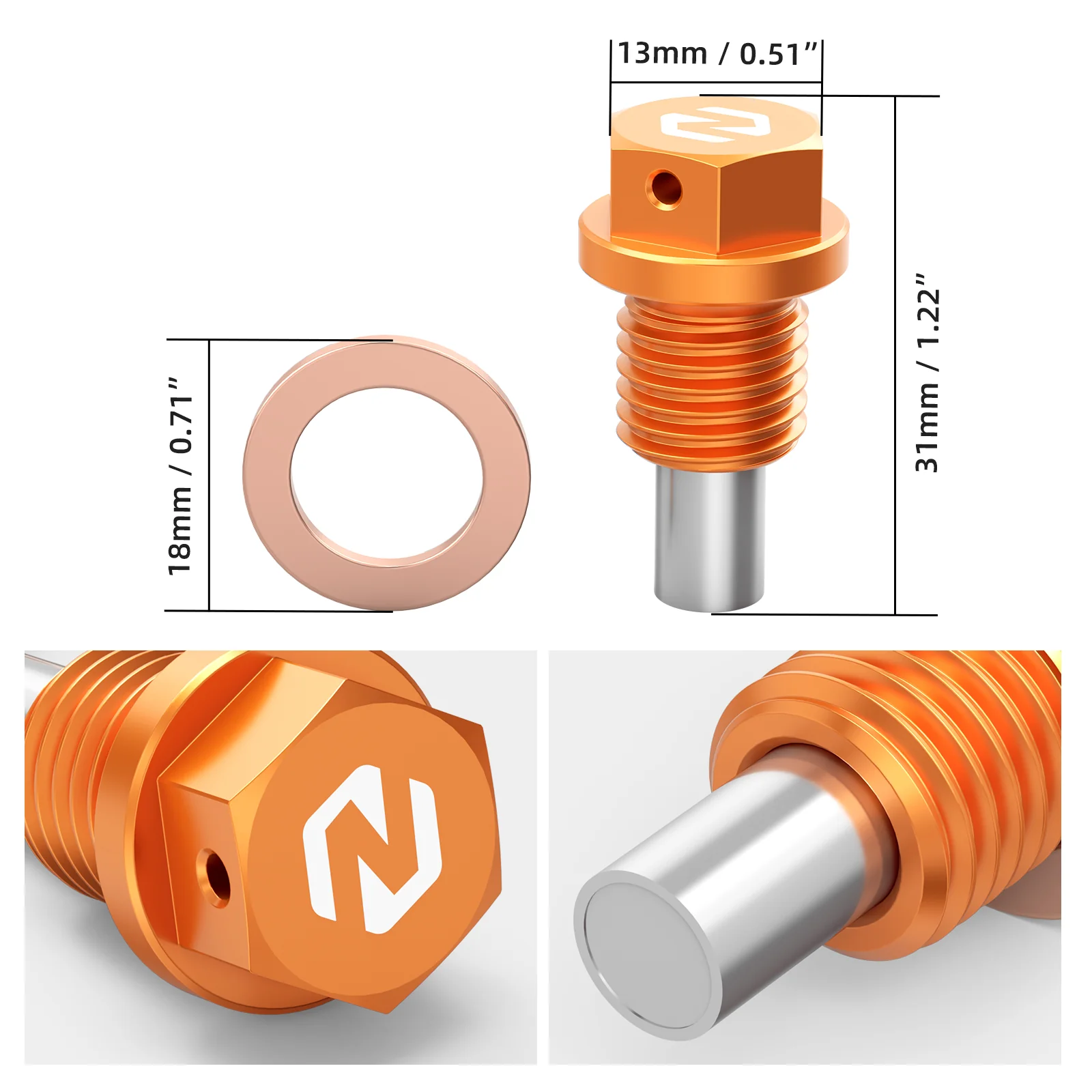 Magnetic Oil Drain Plug For KTM 125-530 XC SX XCF SXF EXC XCW 690 Enduro SMC R - Image 6