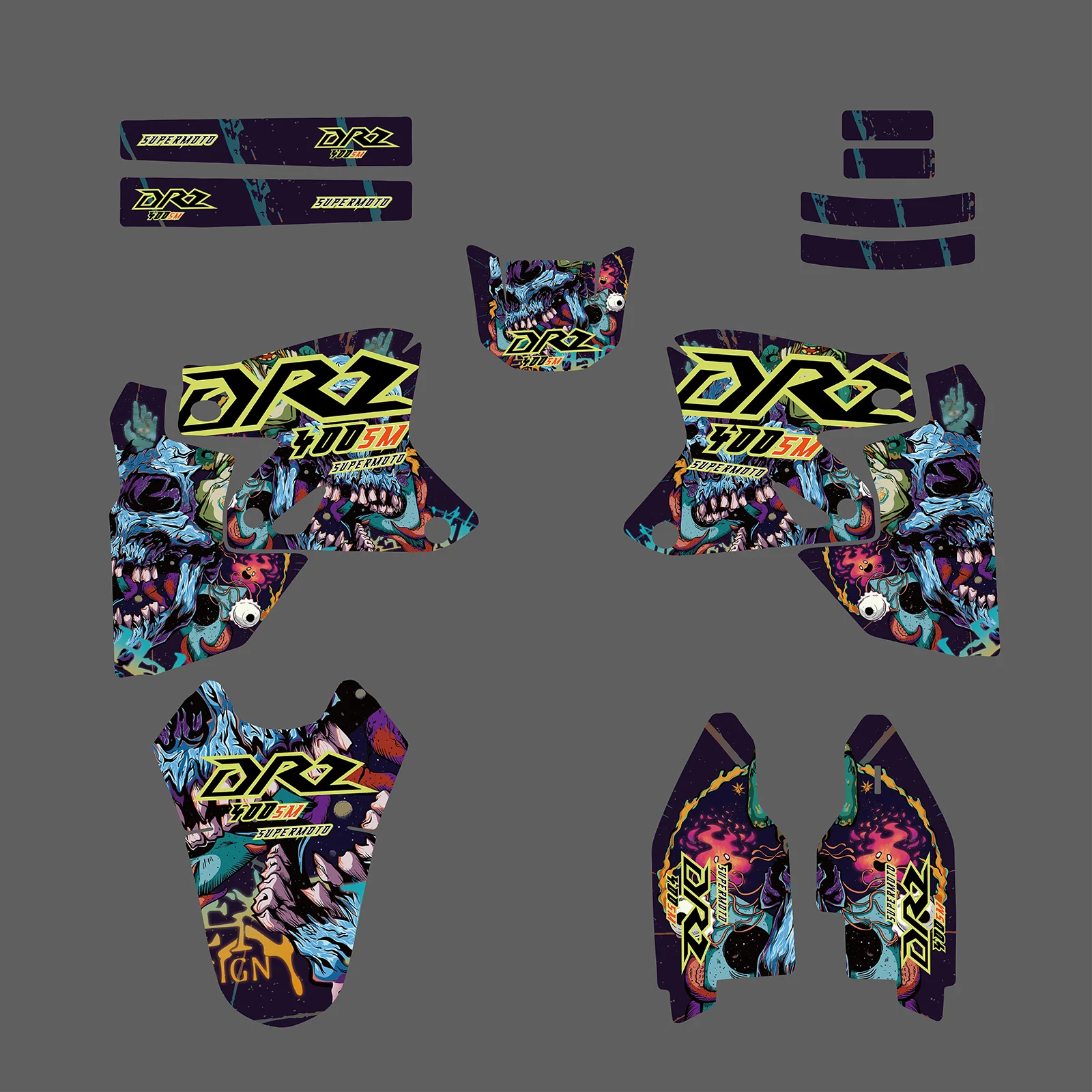 Motorcycle Full Graphic Decals Stickers Kit For Suzuki DRZ400SM 2000-2020 - Image 2