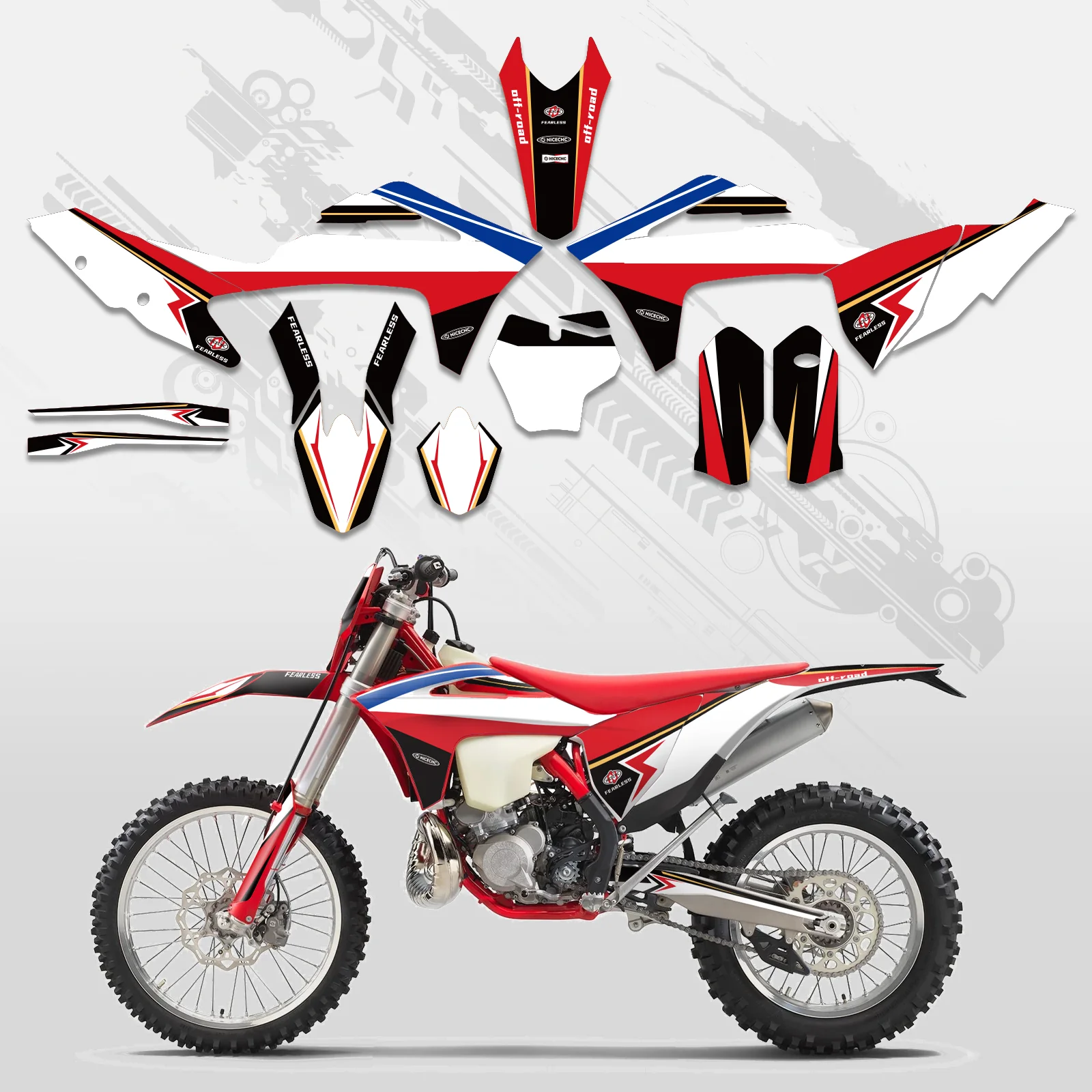 Motorcycle Full Graphics Decals Stickers Kit For GAS GAS MC Motocross 2021-2023