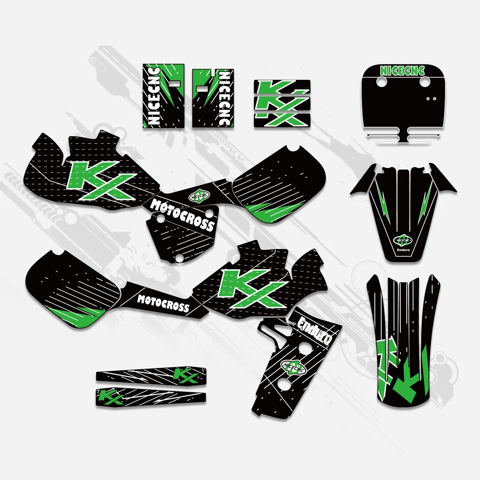 Motorcycle Full Graphics Decals Stickers Kit For KAWASAKI KX60 1985-2004 - Image 2