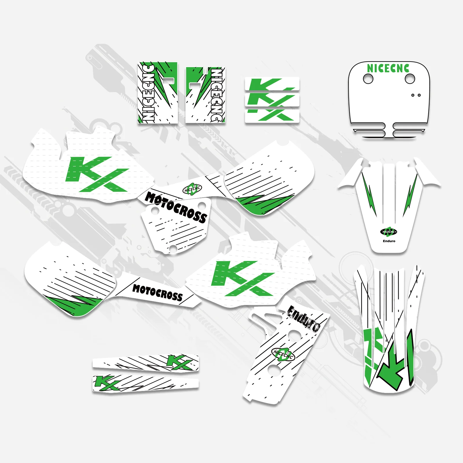 Motorcycle Full Graphics Decals Stickers Kit For KAWASAKI KX60 1985-2004 - Image 4