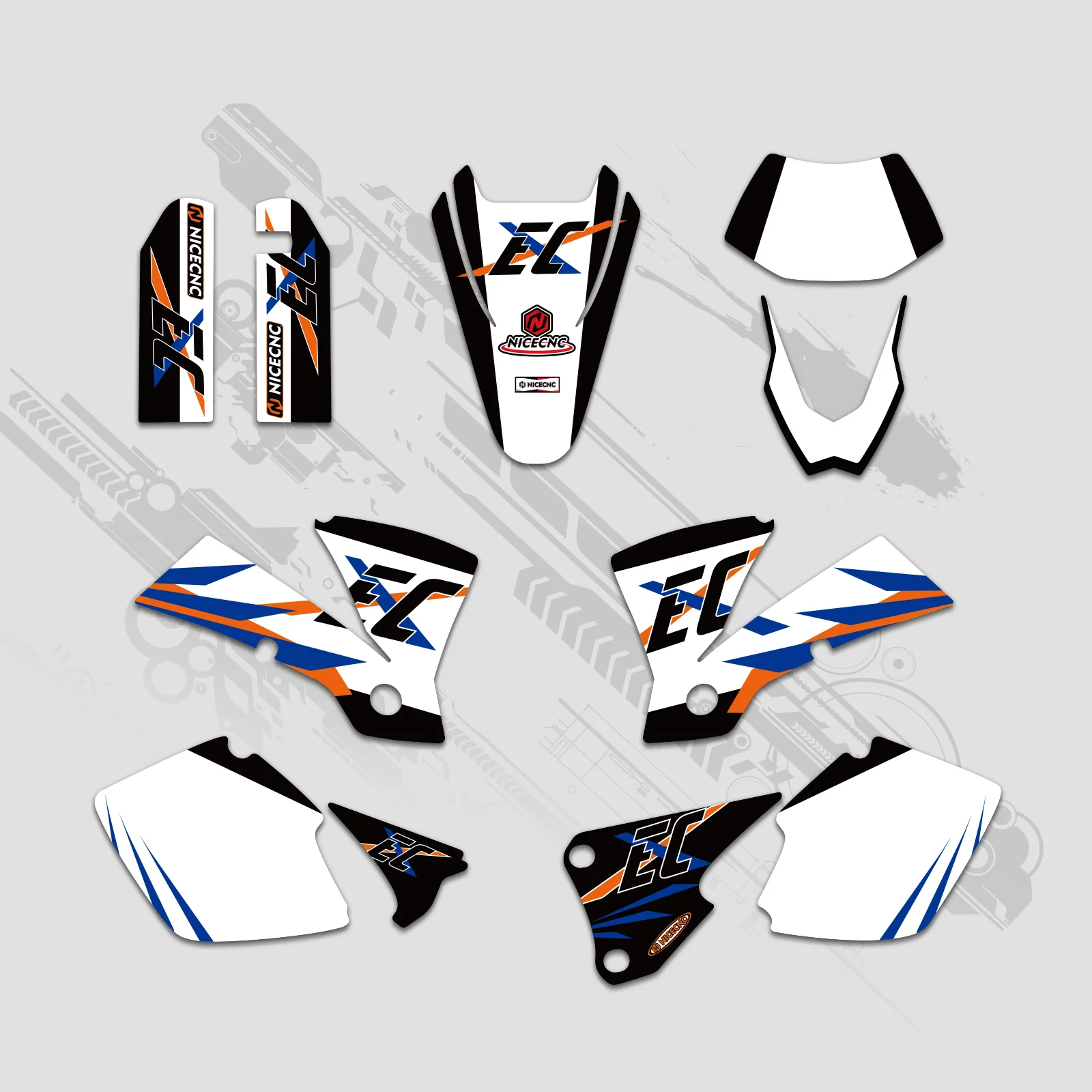 Motorcycle Full Graphics Decals Stickers Kit For KTM EXC 2003 - Image 4