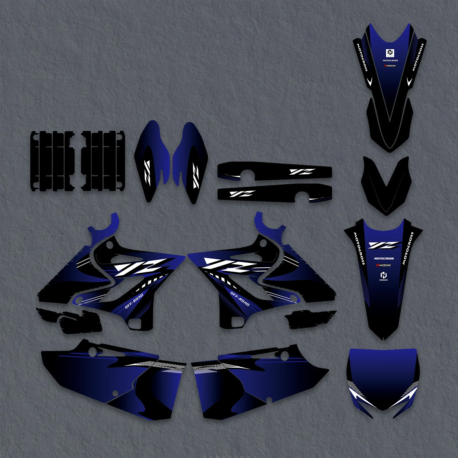 Motorcycle Full Graphics Decals Stickers Kit For Yamaha YZ125 YZ250 2015-2021 - Image 2