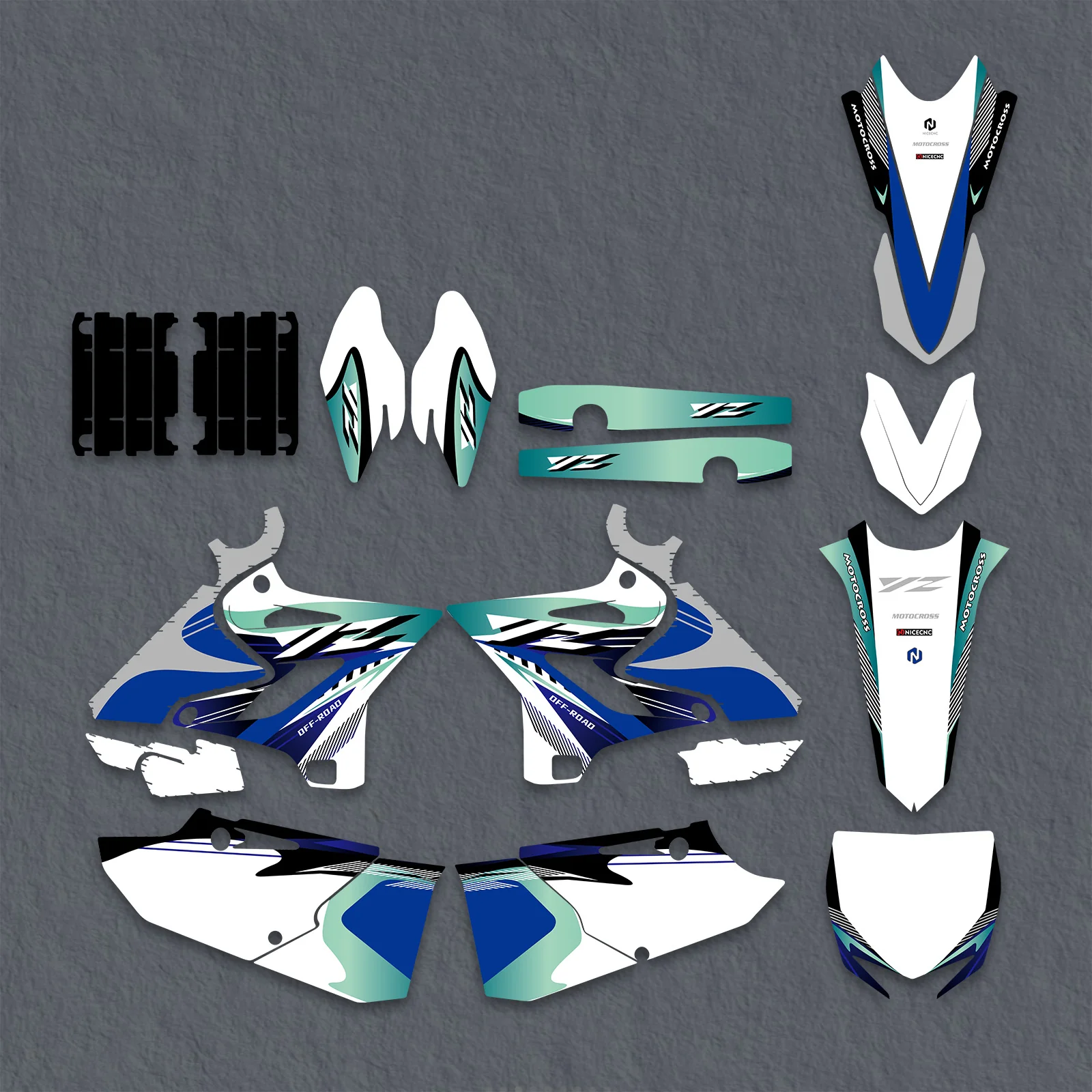 Motorcycle Full Graphics Decals Stickers Kit For Yamaha YZ125 YZ250 2015-2021 - Image 3