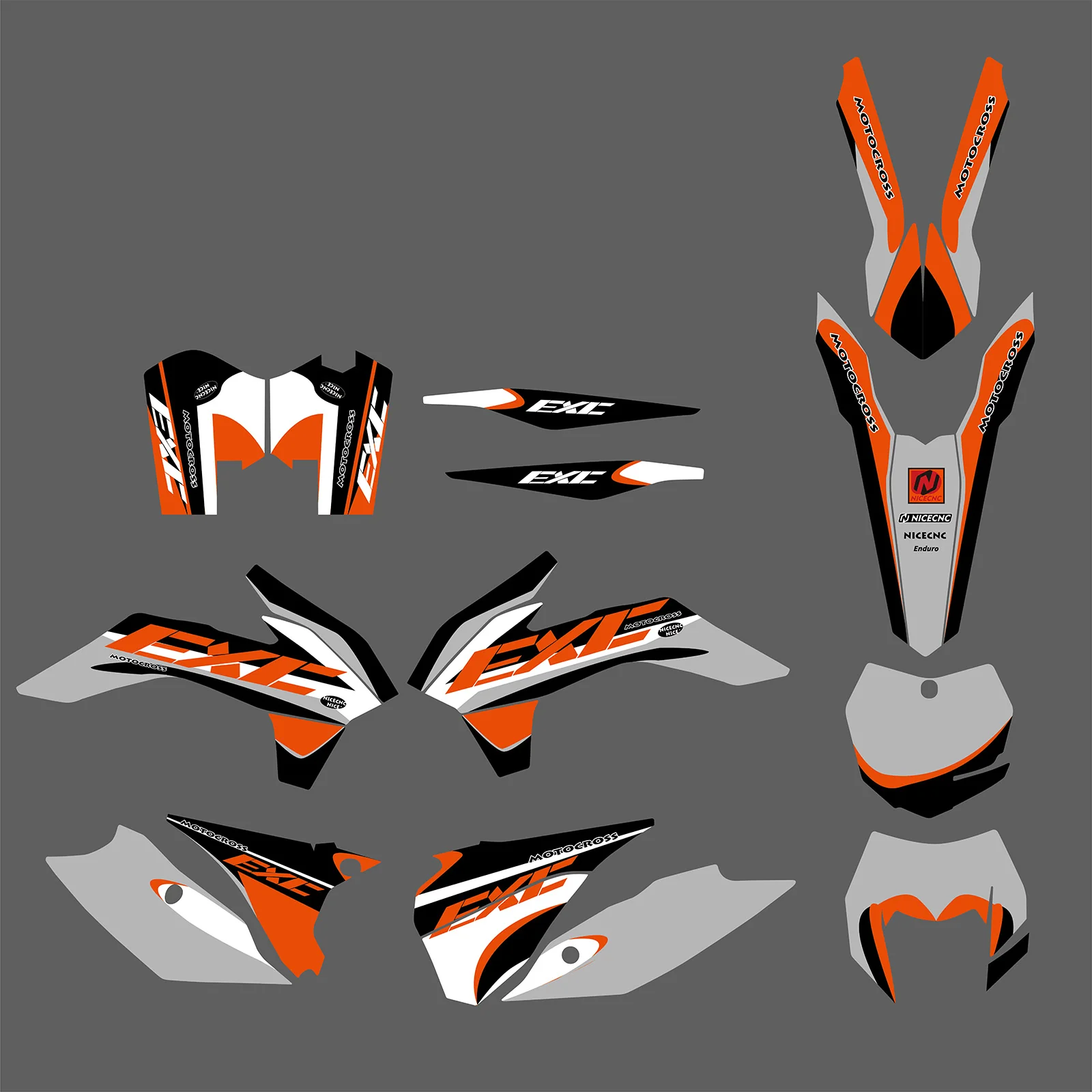 Motorcycle Full Graphics Decals Stickers Set For KTM EXC / XC-W / XCF-W 2014-2016 - Image 3