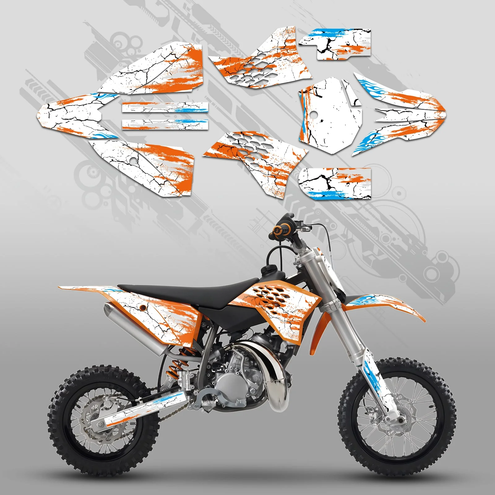 Motorcycle Full Graphics Decals Stickers Set For KTM SX50 2009-2015 - Image 7