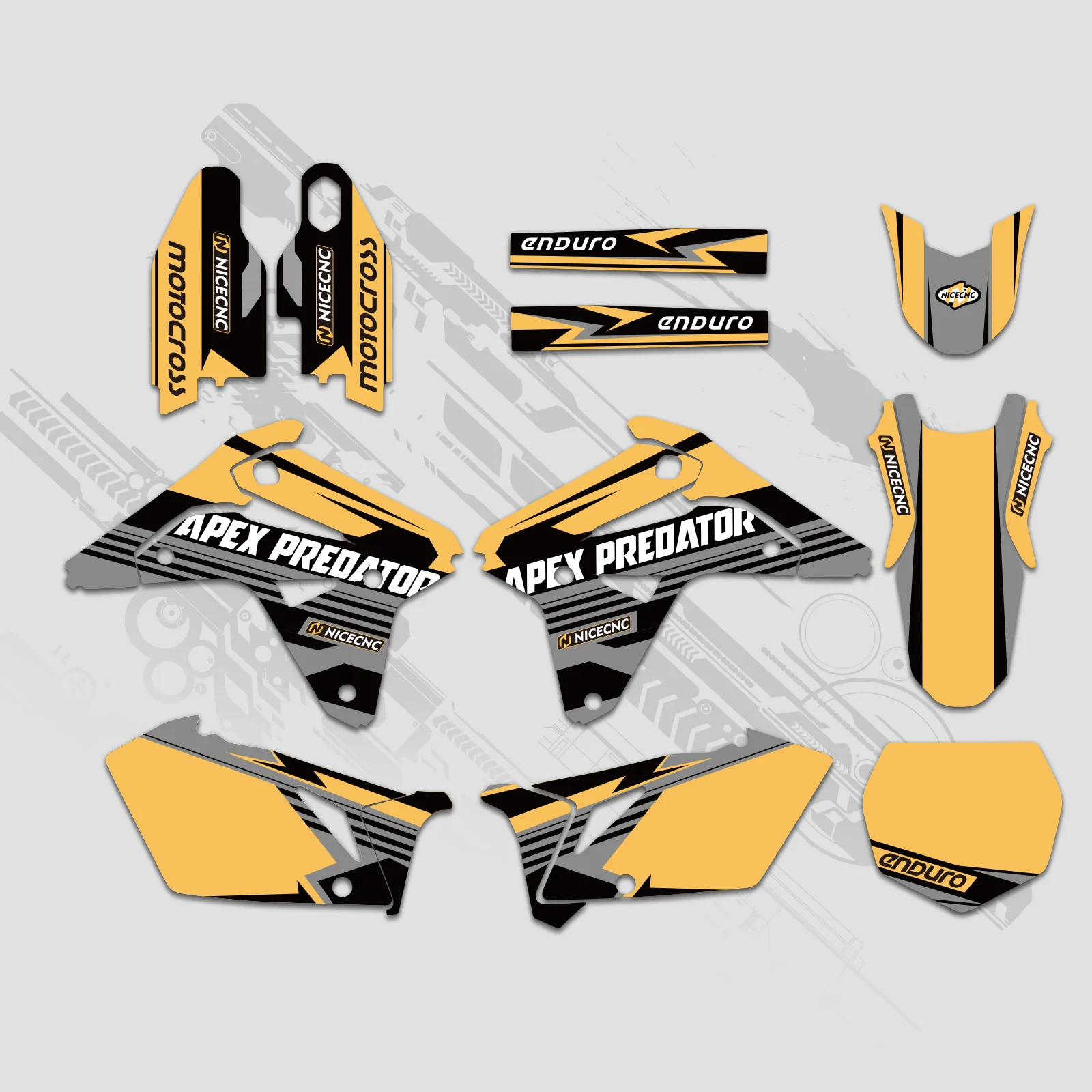 Motorcycle Full Graphics Decals Stickers Set For SUZUKI RMZ450 2007 - Image 6