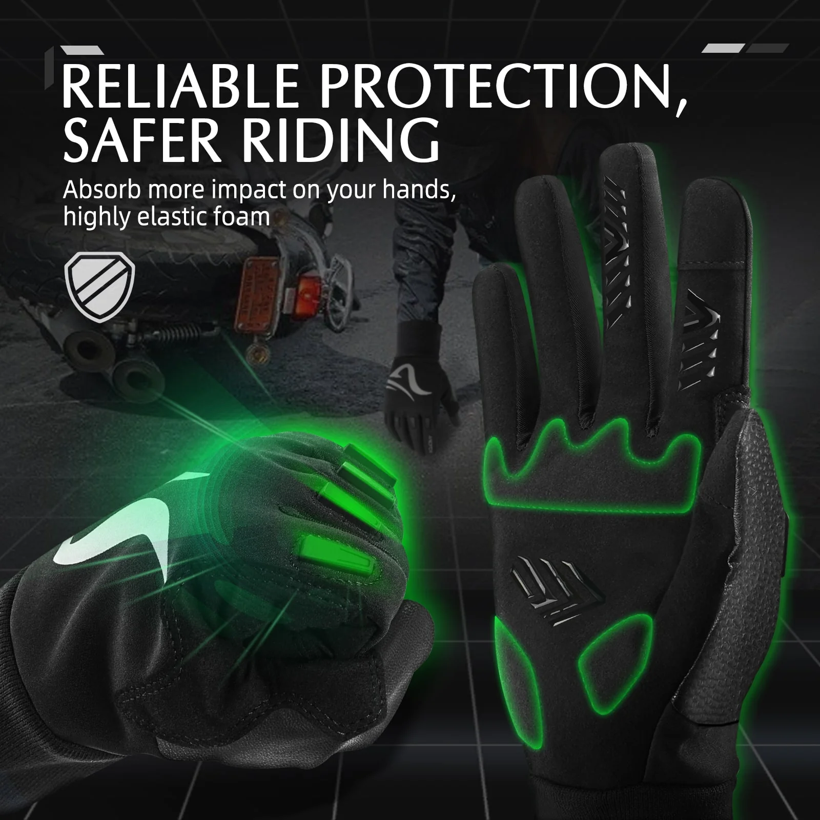 Arcfox Motorcycle Off-road Riding Gloves Non-slip Shock Absorption Warm Lining Fall Winter - Image 4