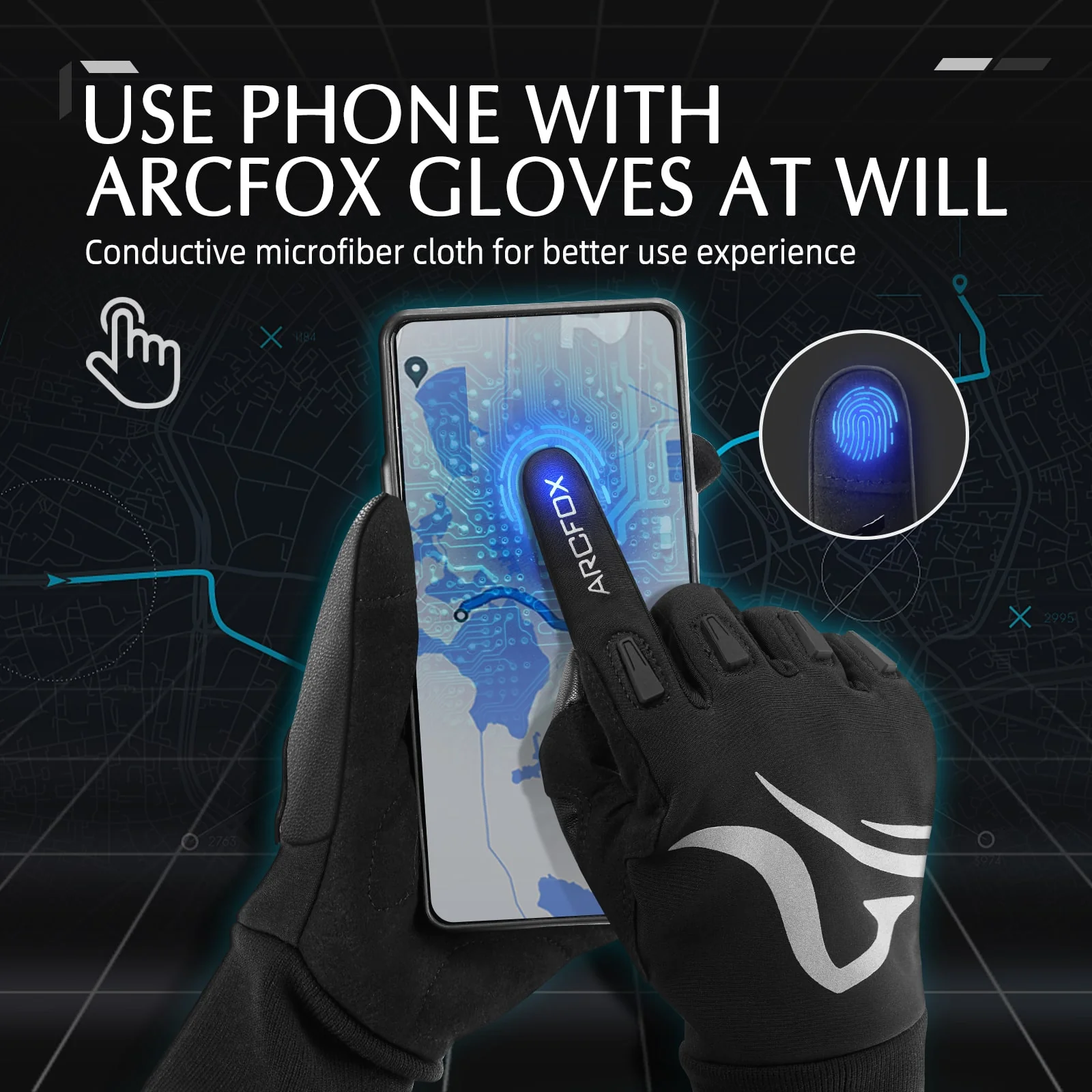 Arcfox Motorcycle Off-road Riding Gloves Non-slip Shock Absorption Warm Lining Fall Winter - Image 7