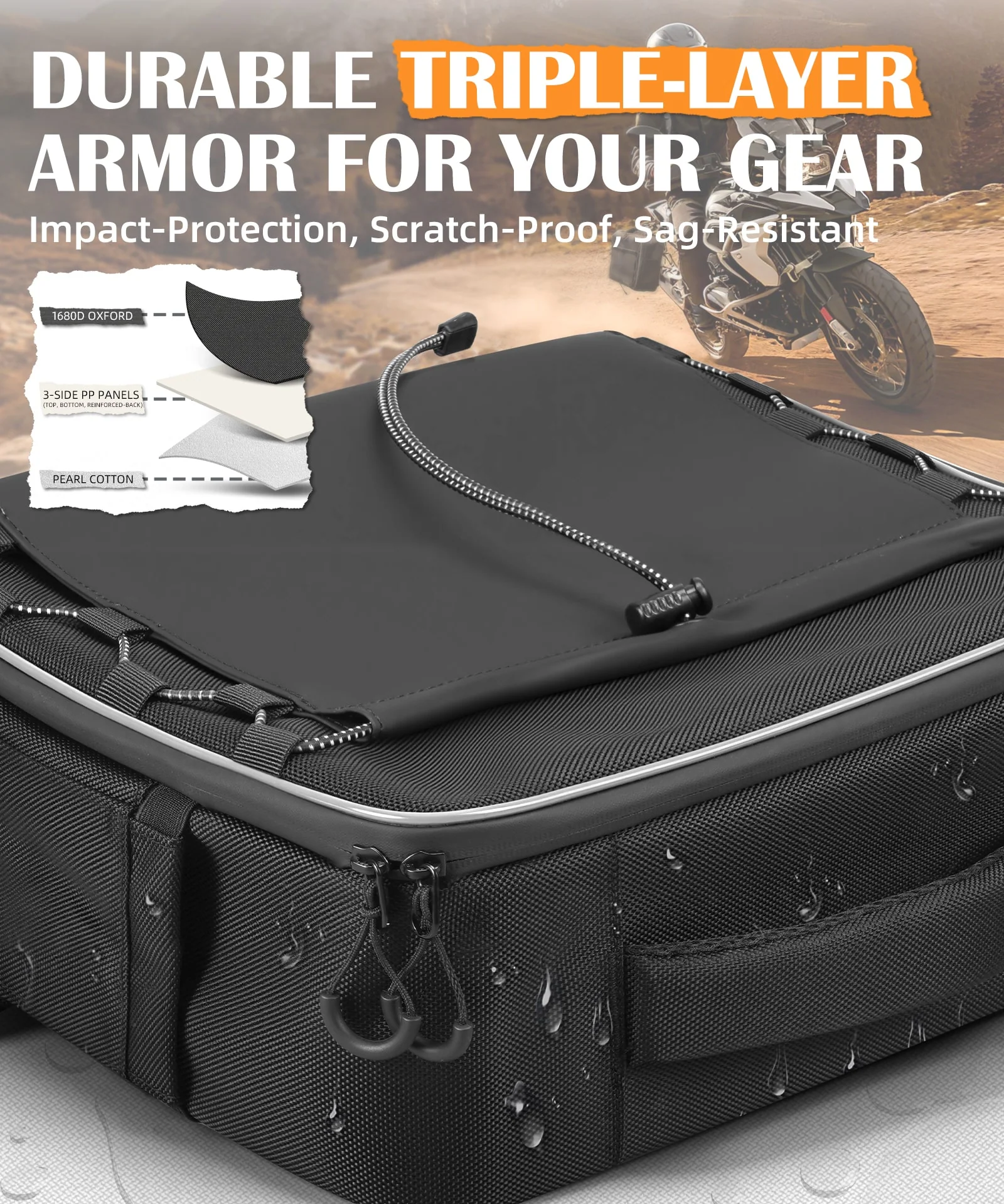 Motorcycle Rear Seat 30L Panniers Side Luggage Throw Over Saddle Bags - Image 6