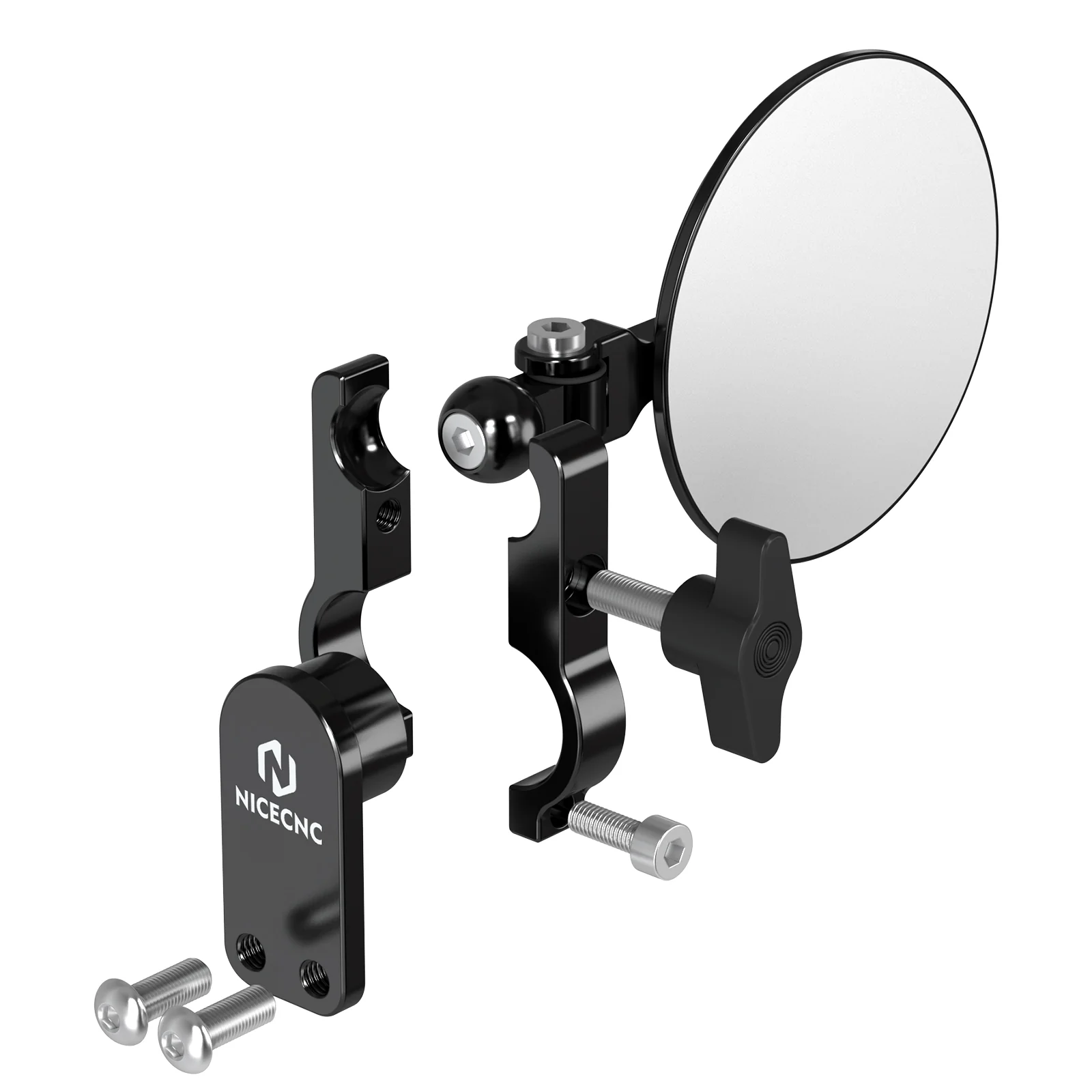 Adjustable Round Convex Quick Flip Rearview Mirrors Kit For Motorcycle Hand Guard - Image 6