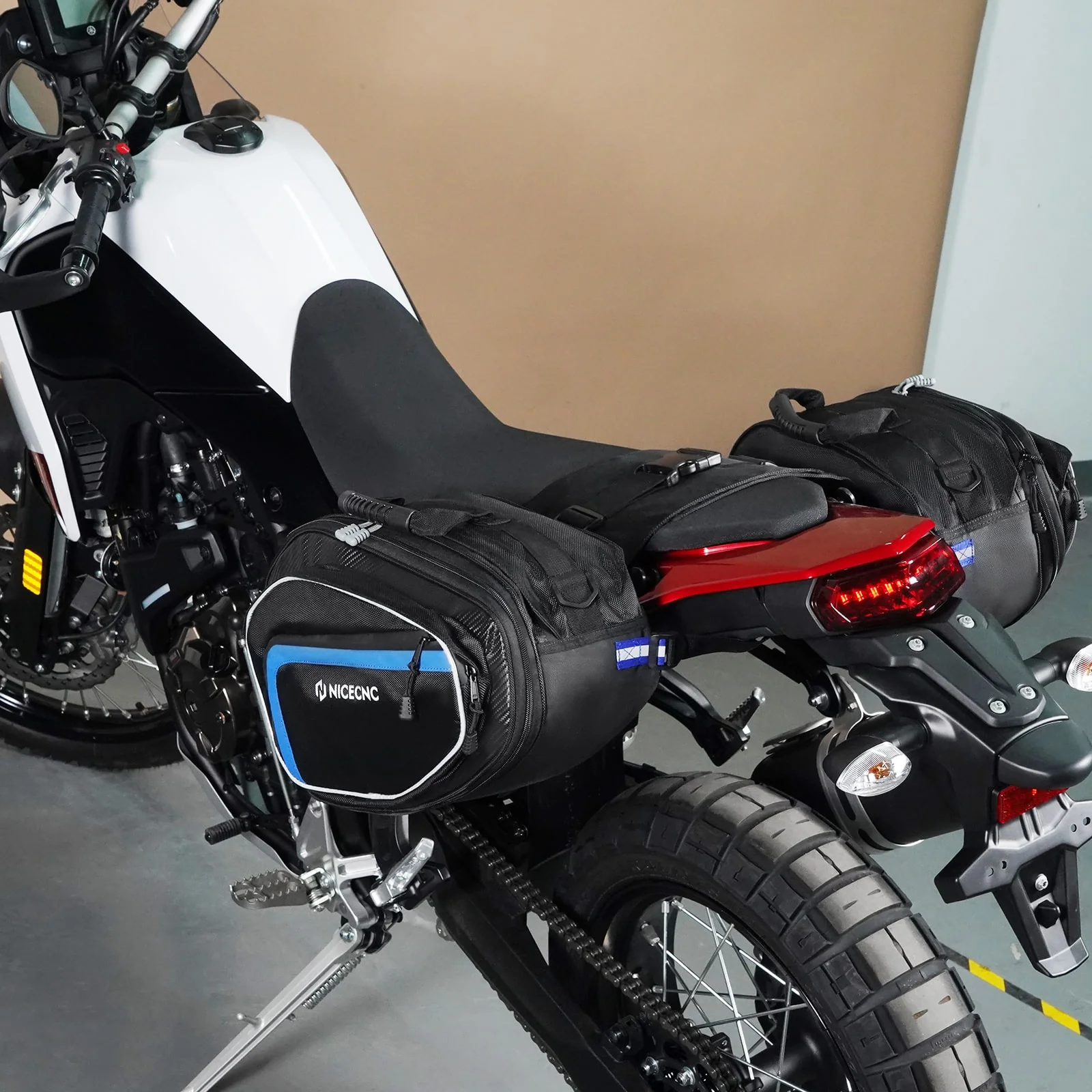 Universal Pair Motorcycle Saddle bags 50L Travel Tank Luggage Bag Quick Detach - Image 3