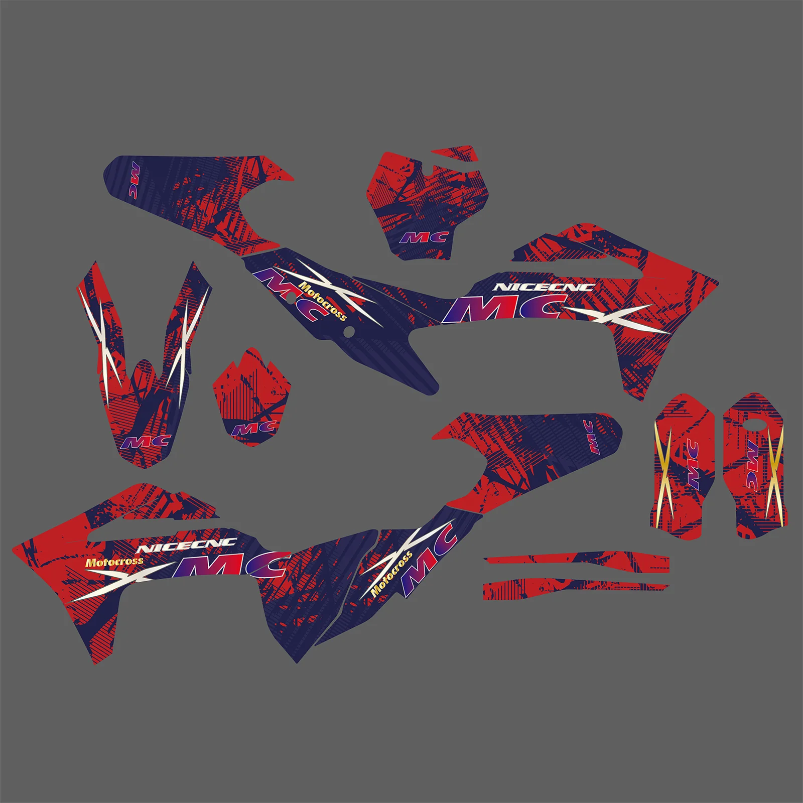 Motorcycle Team Full Graphics Background Sticker Decal Kits For GAS GAS MC Motocross All Models 2021-2023 - Image 3