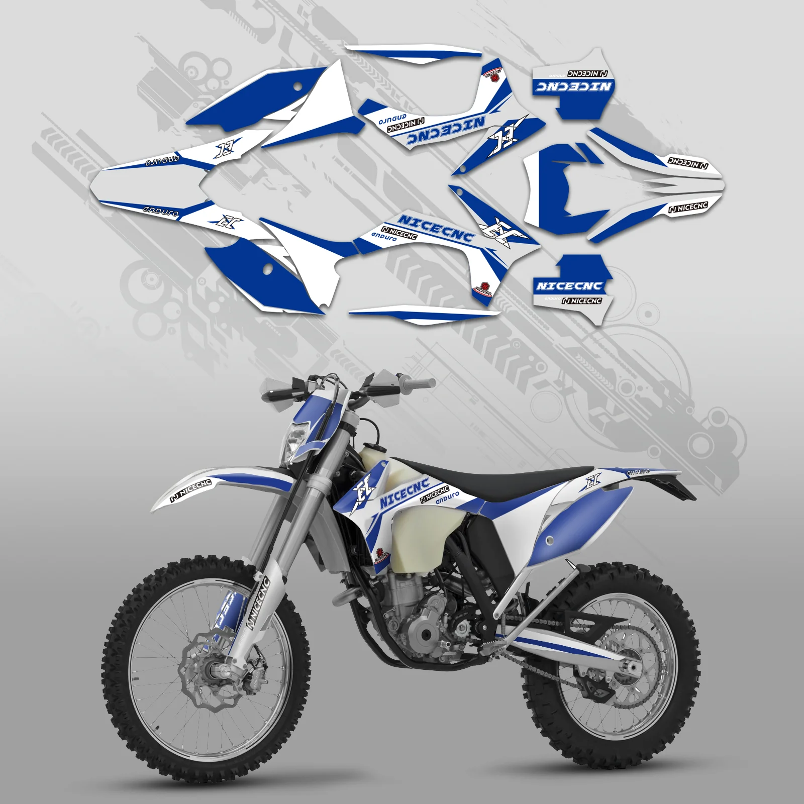 Off-Road Bike Full Graphics Decals Stickers Kit For KTM EXC 2012-2013 XC 2011 - Image 2