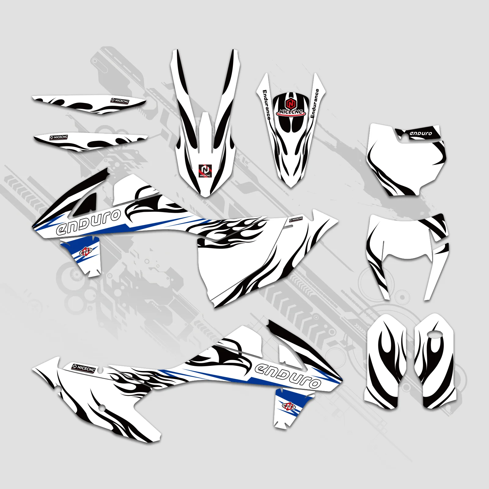 Off-Road Bike Full Graphics Decals Stickers Kit For KTM EXC/XC/XCF 2017-2019 - Image 2