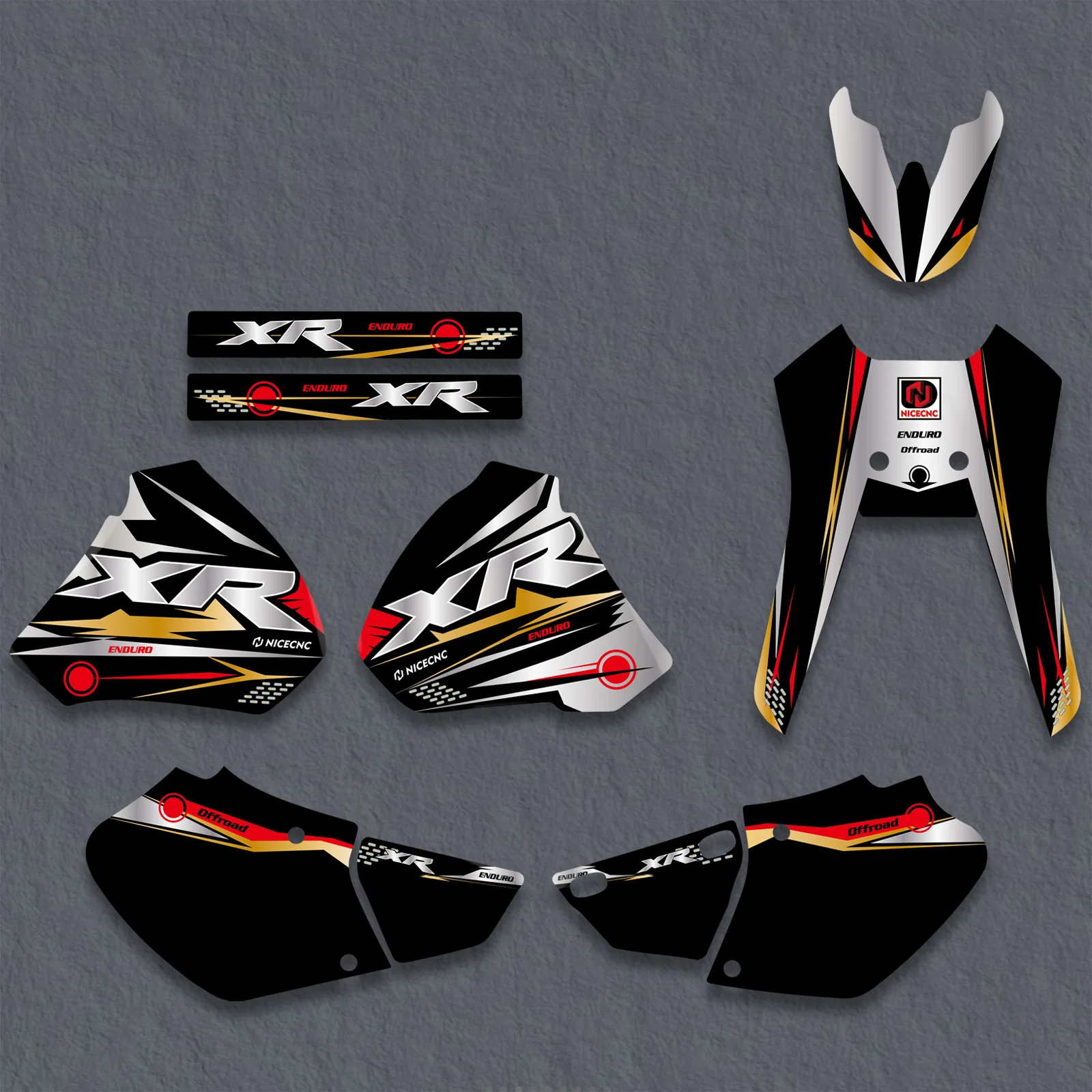 Off Road Bike Graphics Decals Kit For Honda XR250 XR400 1996-2004 - Image 2