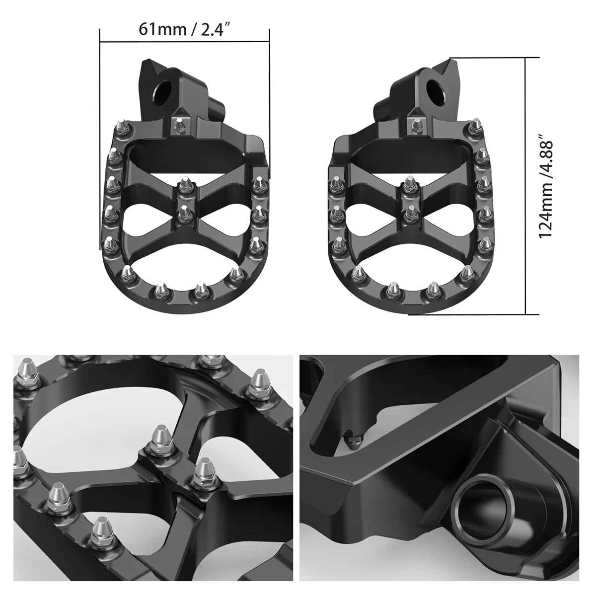 Forged Foot Pegs For Yamaha YZ250F 24-26 YZ450F 23-26 WR450F 24-25 - Image 3