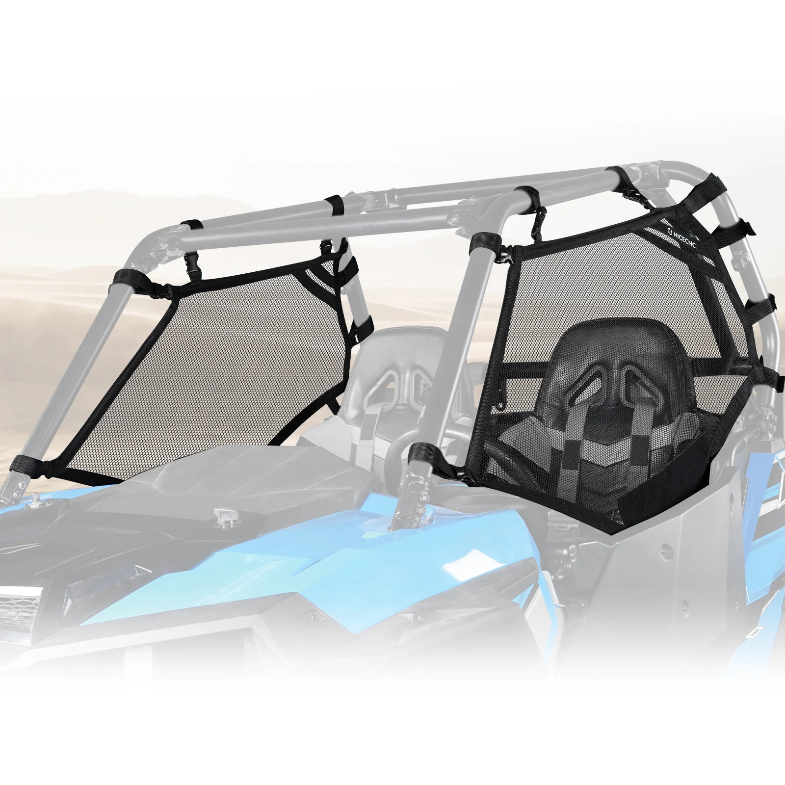 UTV Rear Window Mesh Net Sunshade Protection For Polaris RZR XP 1000 900 Turbo - Image 9