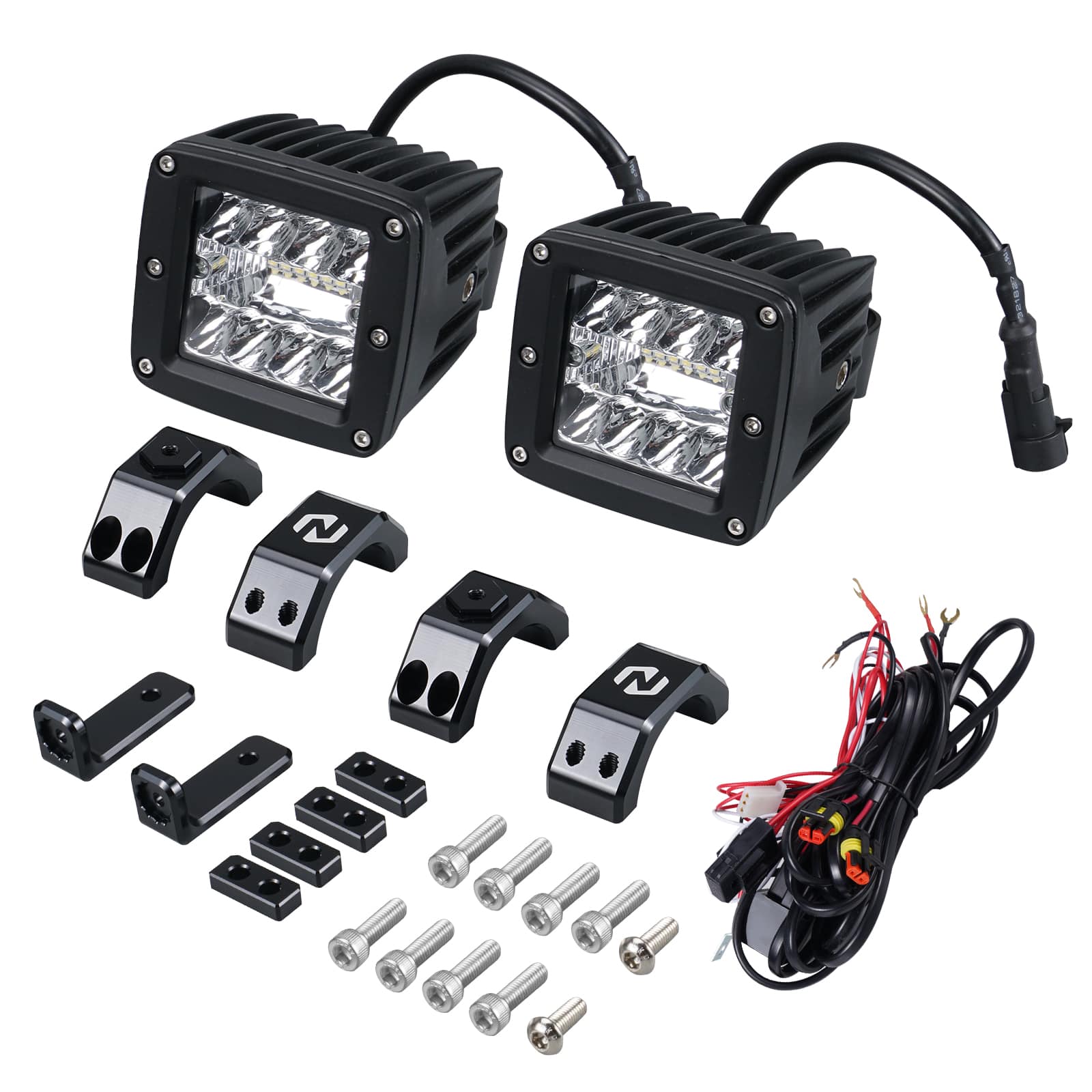 Backup Rear Pillar LED Work Lights w/Brackets For Polaris RZR XP 1000 Turbo - Image 4