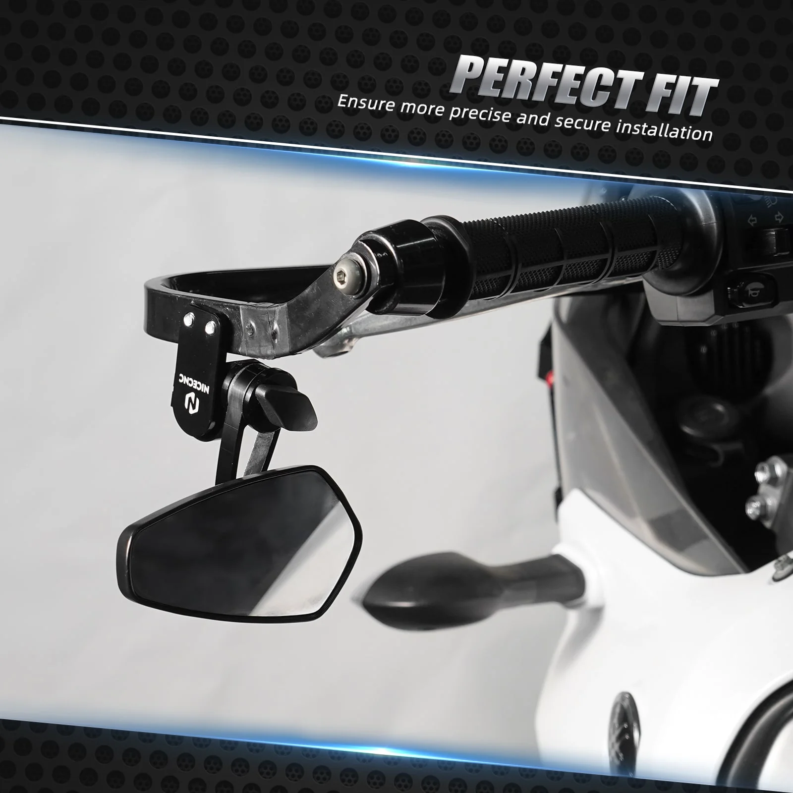 Upgraded Quick Flip Arrow Folding Mirrors Kits For Universal Motorcycle Hand Guard - Image 3