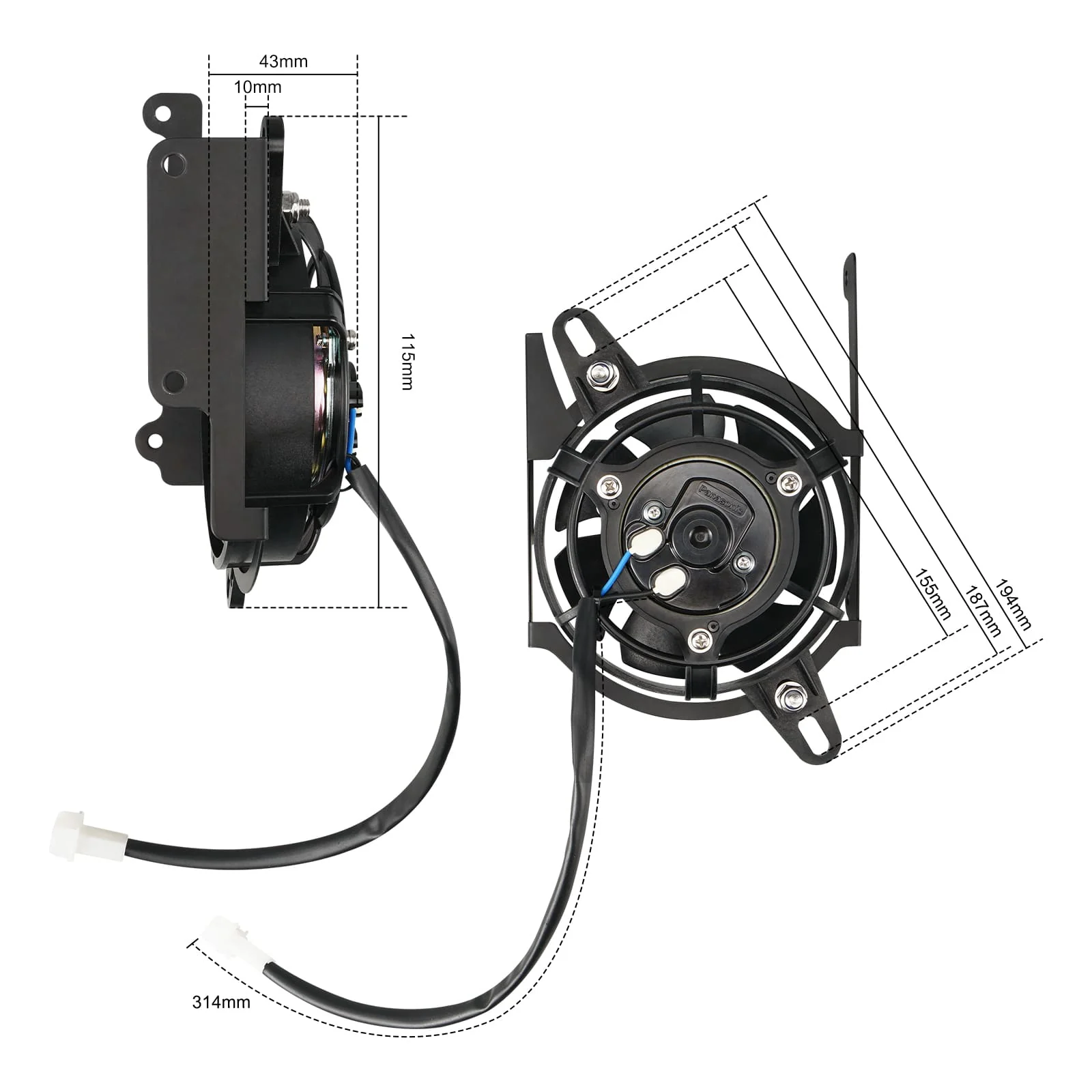 Radiator Cooling Fan Bracket Kit For KTM 350 500 EXC-F 2024-2025 - Image 3