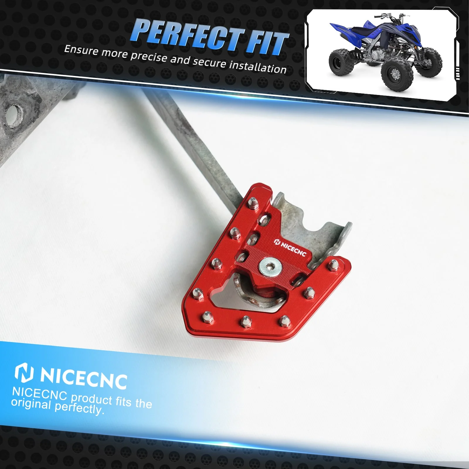 ATV Rear Brake Pedal Lever Extender Pad Tip For Yamaha Raptor 700 2006-2012 - Image 3