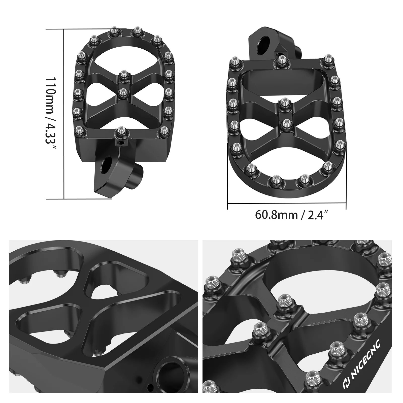 Enlarged Footpegs + Lowered Foot Peg Brackets For Suzuki DR650 S / SE 1996-2025 - Image 6