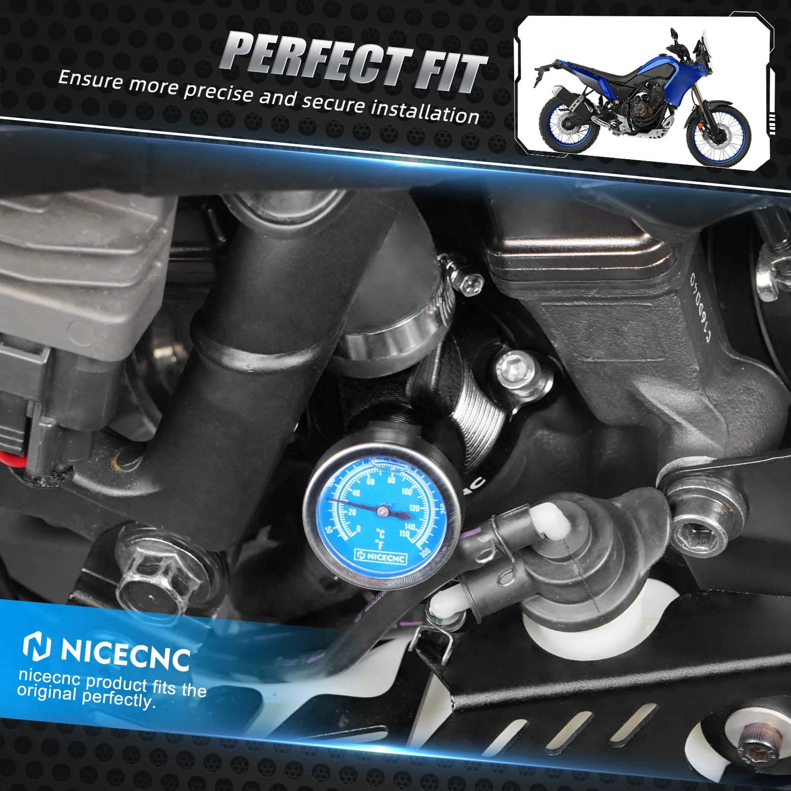 Thermostat Cover w/ Water Temperature Gauge for Yamaha Tenere 700 /XTZ700 2019-2024 Rally Edition 20-23 - Image 3