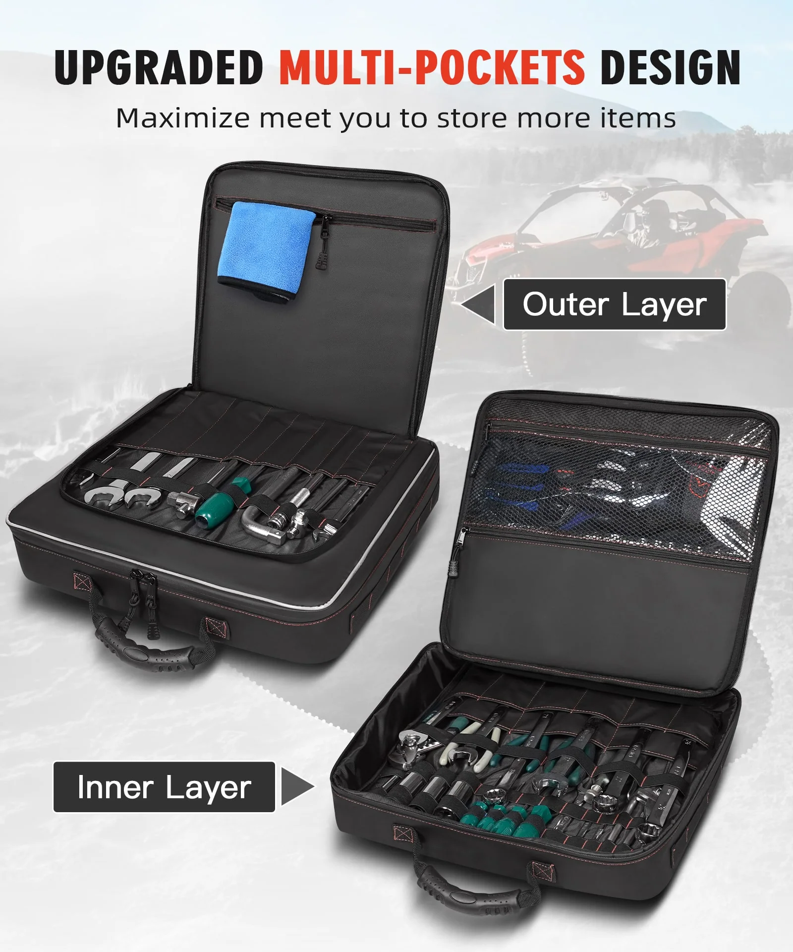 UTV Under Seat Storage Tool Bag For Can-Am Maverick X3 2017-2023 - Image 4